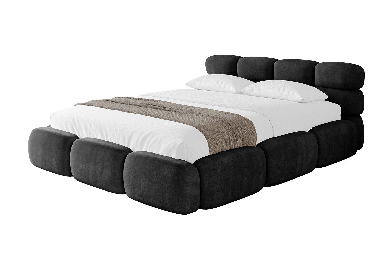 ALTDECOR Polsterbett NOMA-v1 (Polsterbett mit Bettkasten und Lattenrost, Boxbett ohne Matratze), Doppelbett mit Stauraum, Bett mit Kopfteil