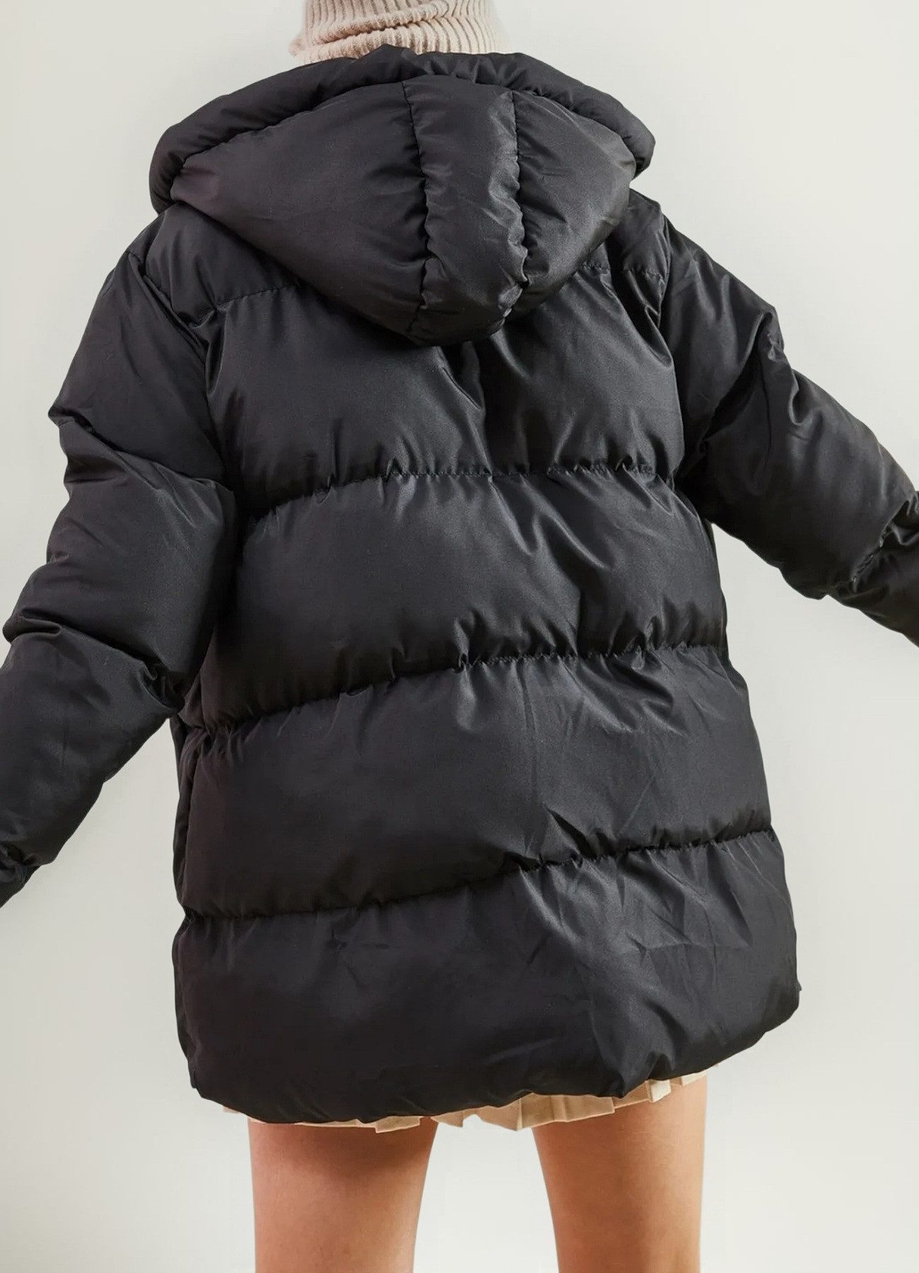 fashionshowcase Steppmantel Damen Jacke mit Kapuze Wasserabweisend leichtgewichtige Füllung, langer Schnitt