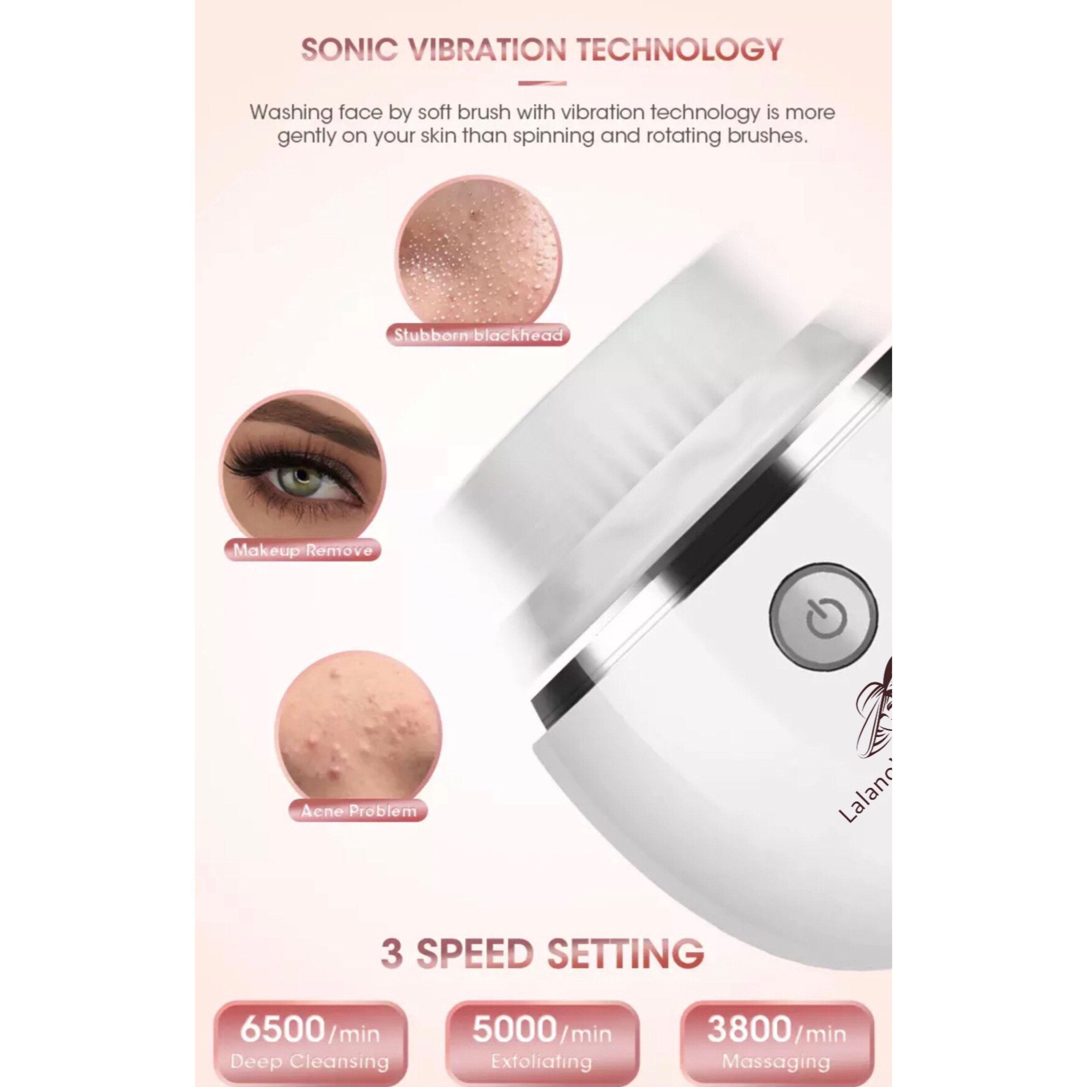 Lalano`S Cosmetics Elektrische Gesichtsreinigungsbürste 3D Oscillation Facial Cleansing Brush, Maniküre Pediküre Set, kosmetikbehandlungsgerät, Gesichtsmassagegerät