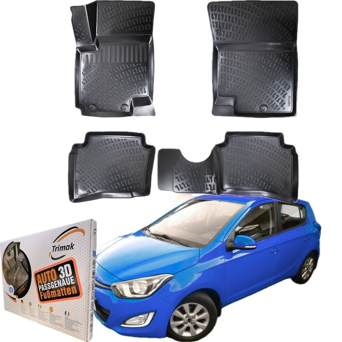 Passform-Fußmatten Oder Kofferraumwanne Oder Set für Hundai i20