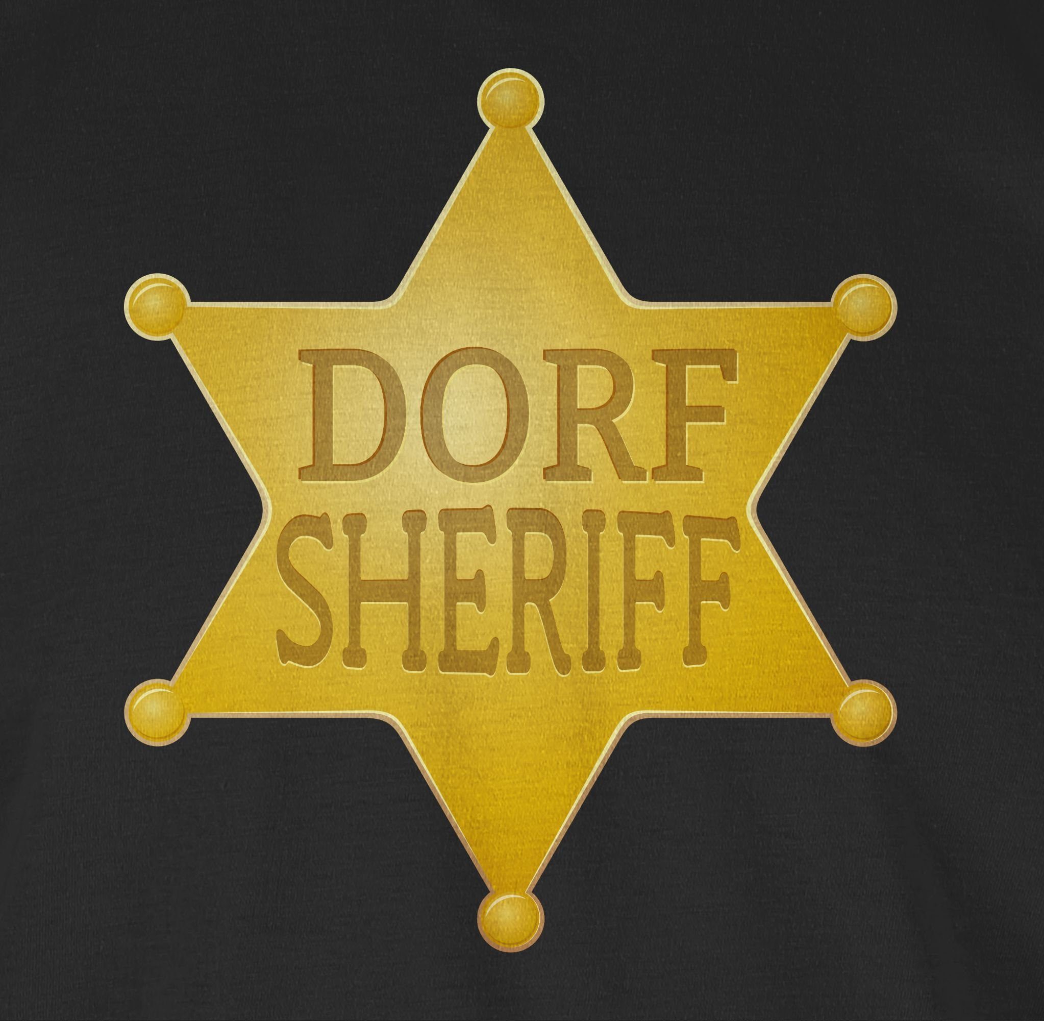 Outfit goldener Shirtracer Stern T-Shirt 1 Schwarz Karneval Sheriff Dorf