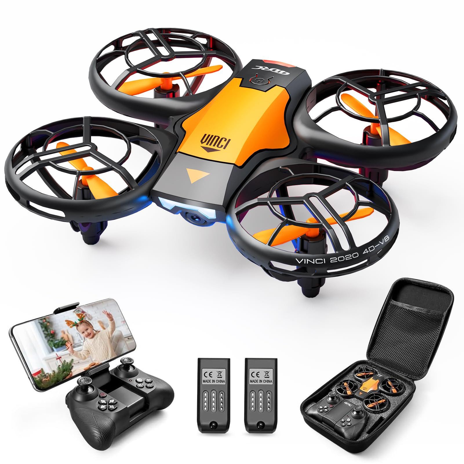 4DRC Mini Kinder Handbetriebener RC Quadcopter Headless-Modus, Throwing GO Drohne (2 Batterien, mit Höhenhaltung 3DFlip & 3 Geschwindigkeitsmodi Flugzeug für Anfänger)