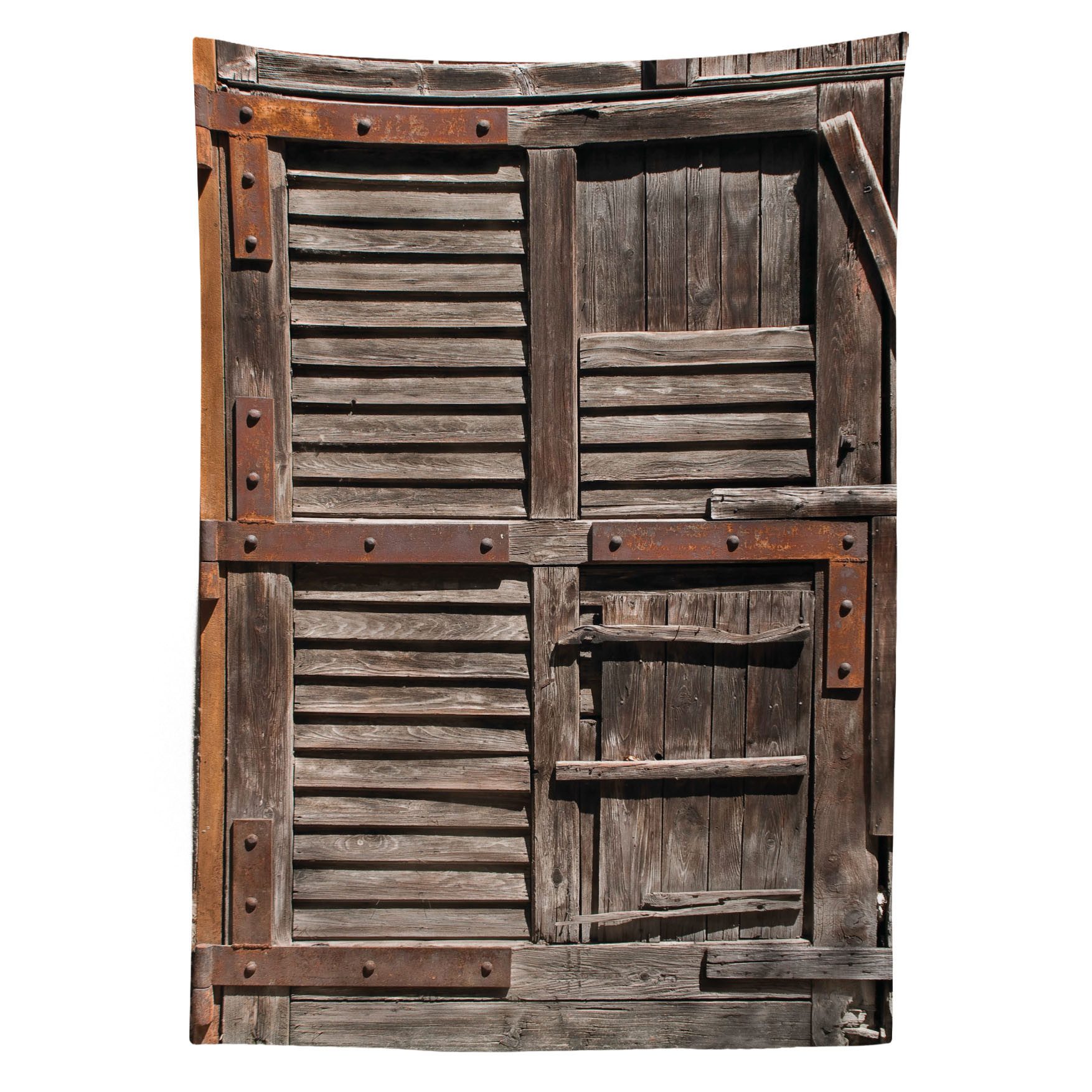 Abakuhaus Tischdecke Farbfest Waschbar Für den Außen Bereich geeignet Klare Farben, Rustikal Italienische Tür aus Holz