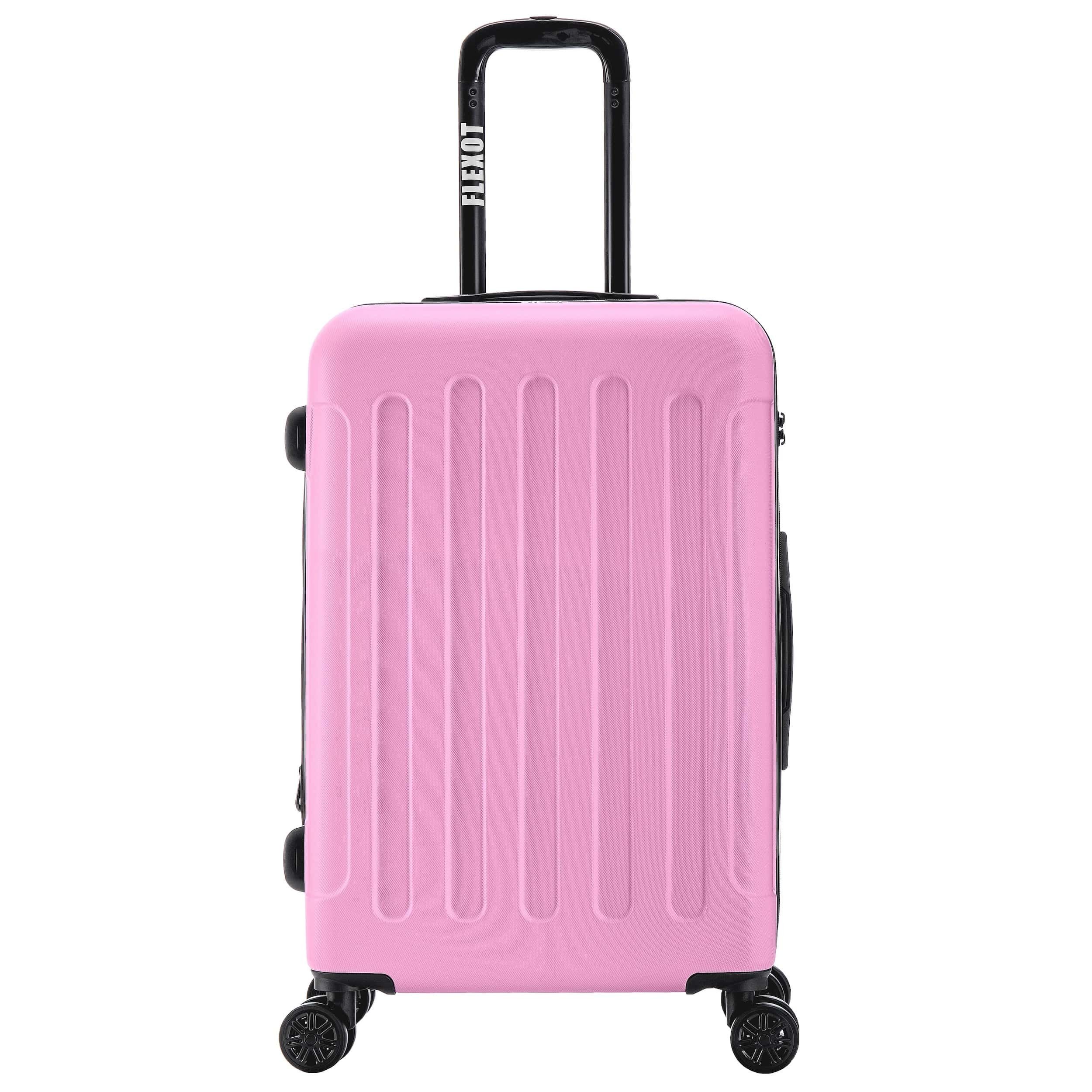 Flexot Hartschalen-Trolley F-3045 (Gr. L) – Reisekoffer – ABS-Hartschale, Volumenerweiterung, 4 Rollen, Robuster und moderner Koffer mit vier 360° Rollen und Zahlenschloss