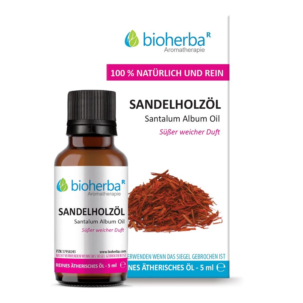 BIOHERBA R Pflege-Set Sandelholzöl Santalum Album Oil Reines ätherisches Öl 5 ml