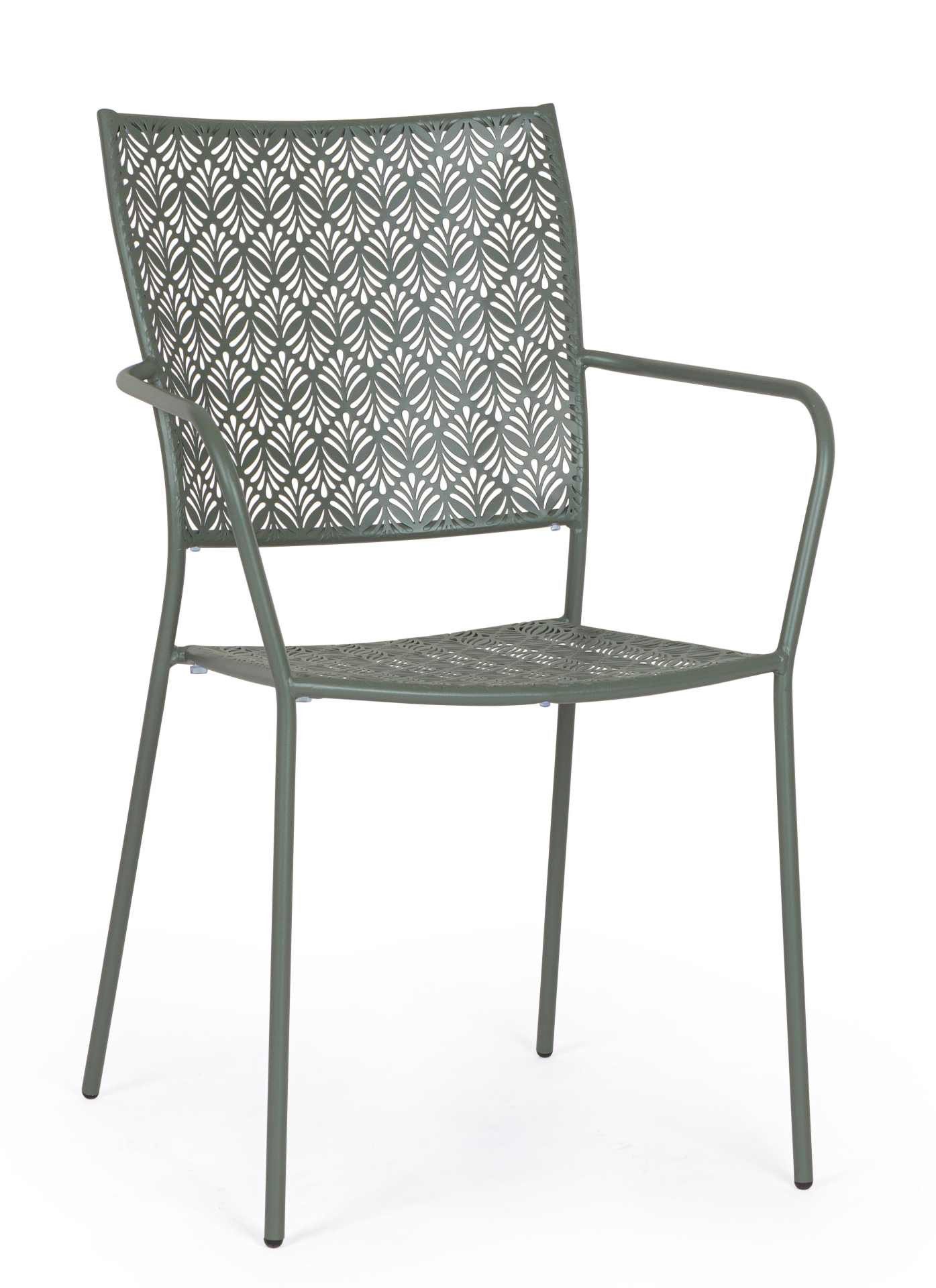 Gartenstuhl Lizette 4er-Set aus Metall, Dark Olive