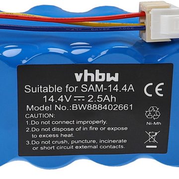 vhbw Ersatz für Samsung DJ96-00136B, DJ96-0083C, VCA-RBT20 für Staubsauger-Akku NiMH 2500 mAh (14,4 V)