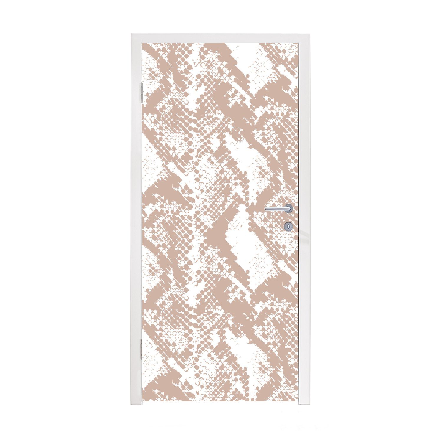 MuchoWow Türtapete Schlangendruck - Formen - Pastell, Matt, bedruckt, (1 St), Fototapete für Tür, Türaufkleber, 75x205 cm