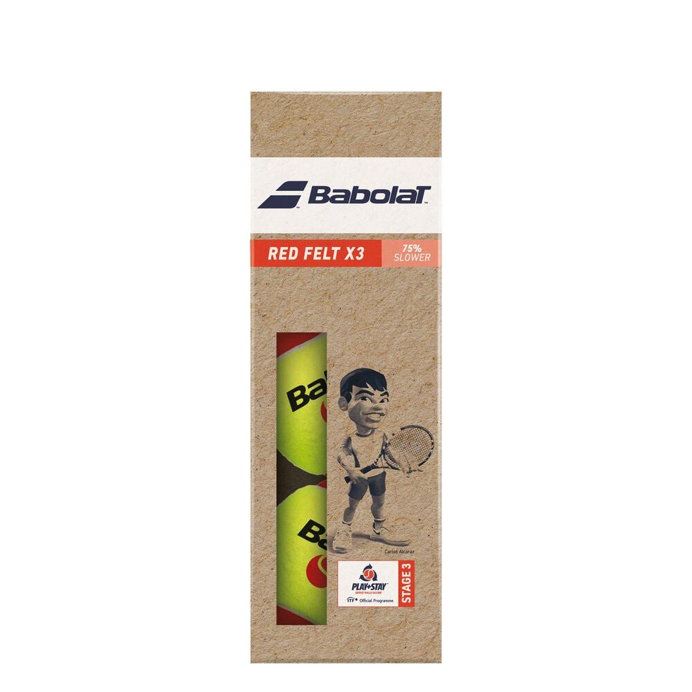 Babolat Tennisball Red Felt X3 (Stage 3)