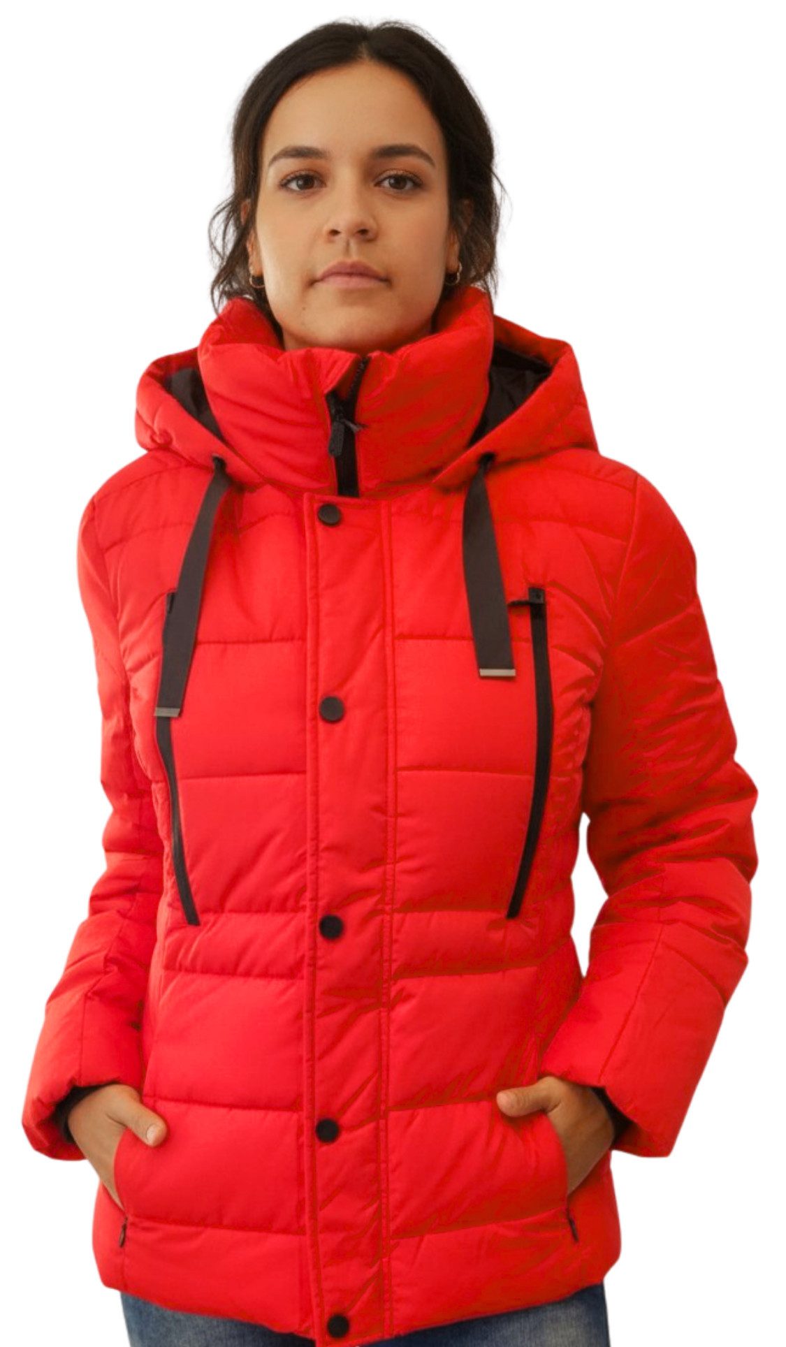 BLUE FLAME Steppjacke 60-320 Blue Flame, Steppjacke mit Kapuze Wasserdichte Reißverschlüsse an der Brust