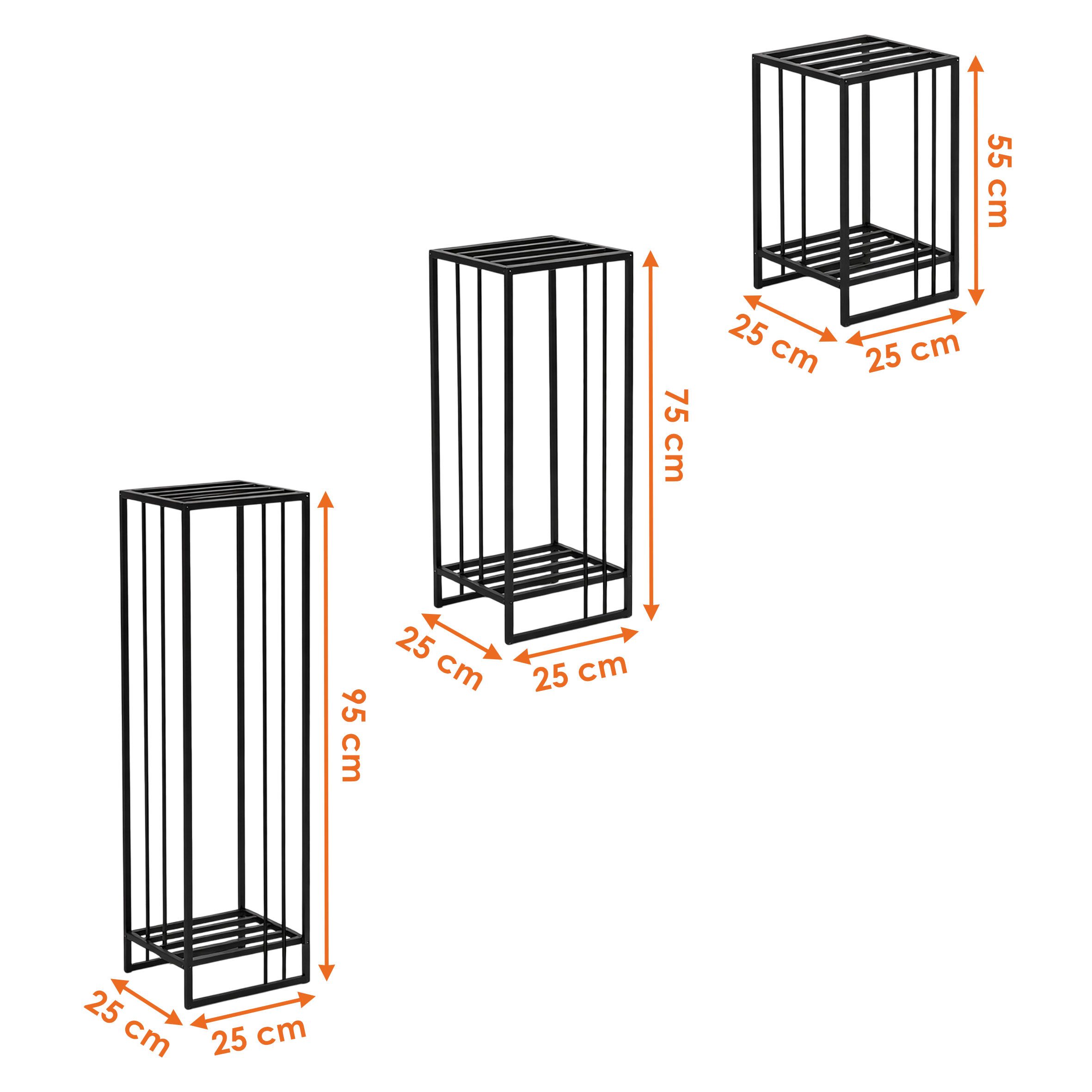 Spetebo Pflanzentreppe Rechteckige Pflanzenständer aus Metall im 3er Set - 95 / 75 / 55 (Anzahl, 1 St., Stück), Flexibel einsetzbar