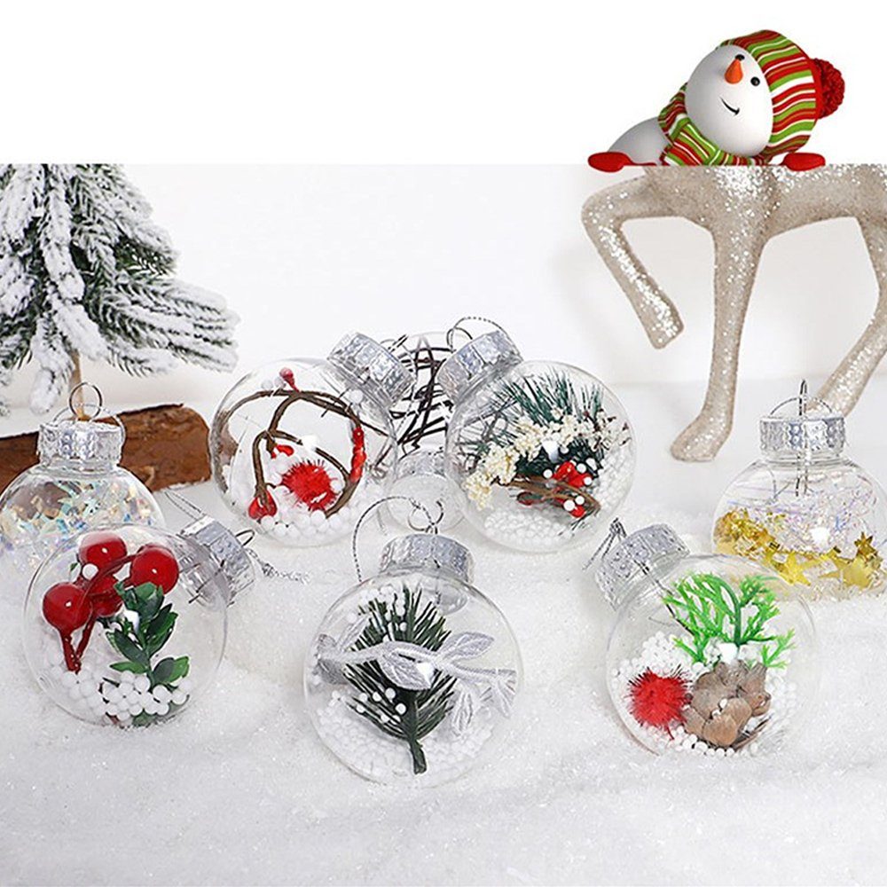 Weihnachtsbaumkugel Für St), Mehrweg Baumspitze Dekorative Set Transparente, mit Christbaumkugeln (12 Bruchsicher Weihnachtskugeln Partys Weihnachtlichen Dekoratvie,