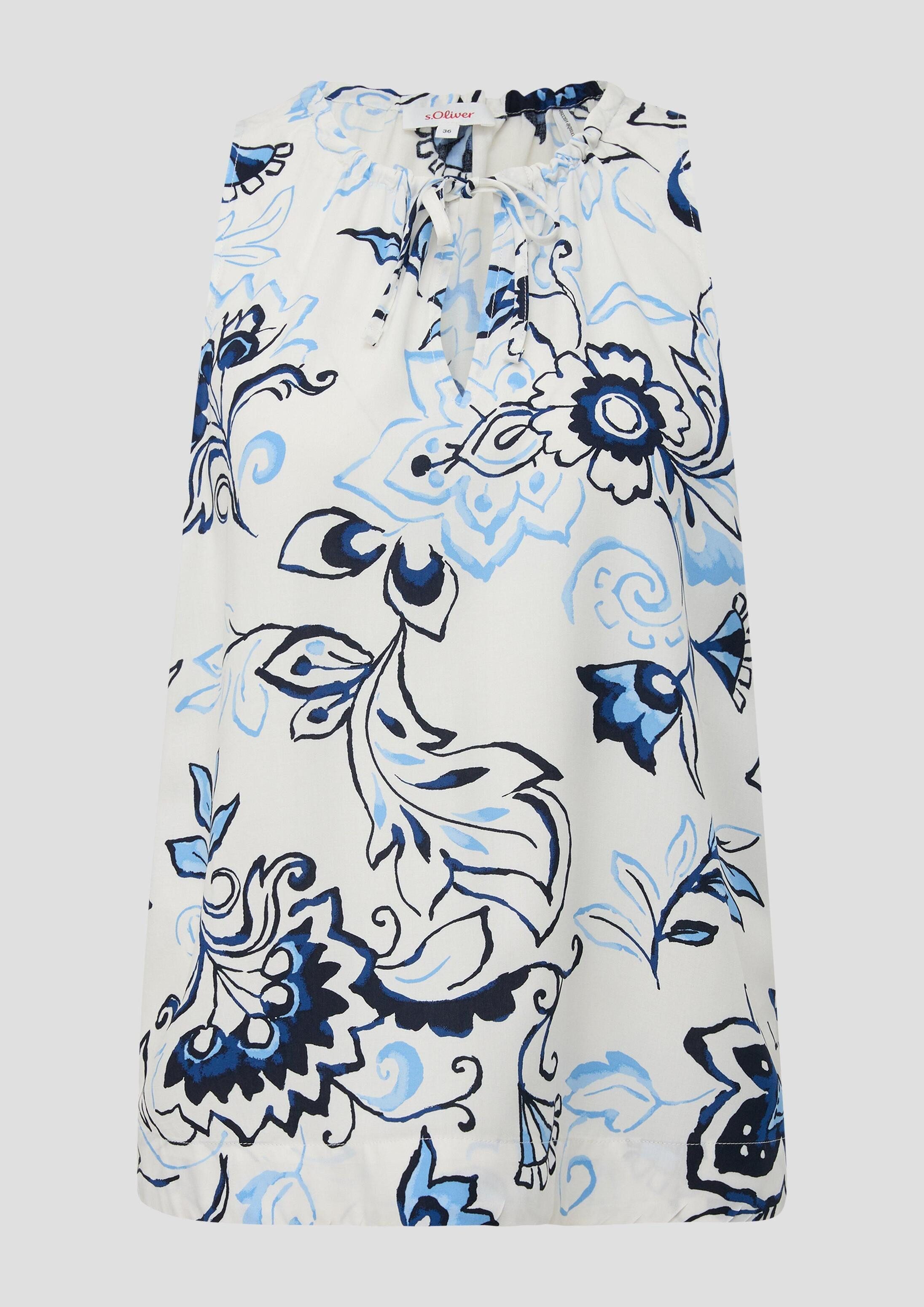 s.Oliver Blusentop Bluse Blusenshirt aus Viskose mit All-over-Print