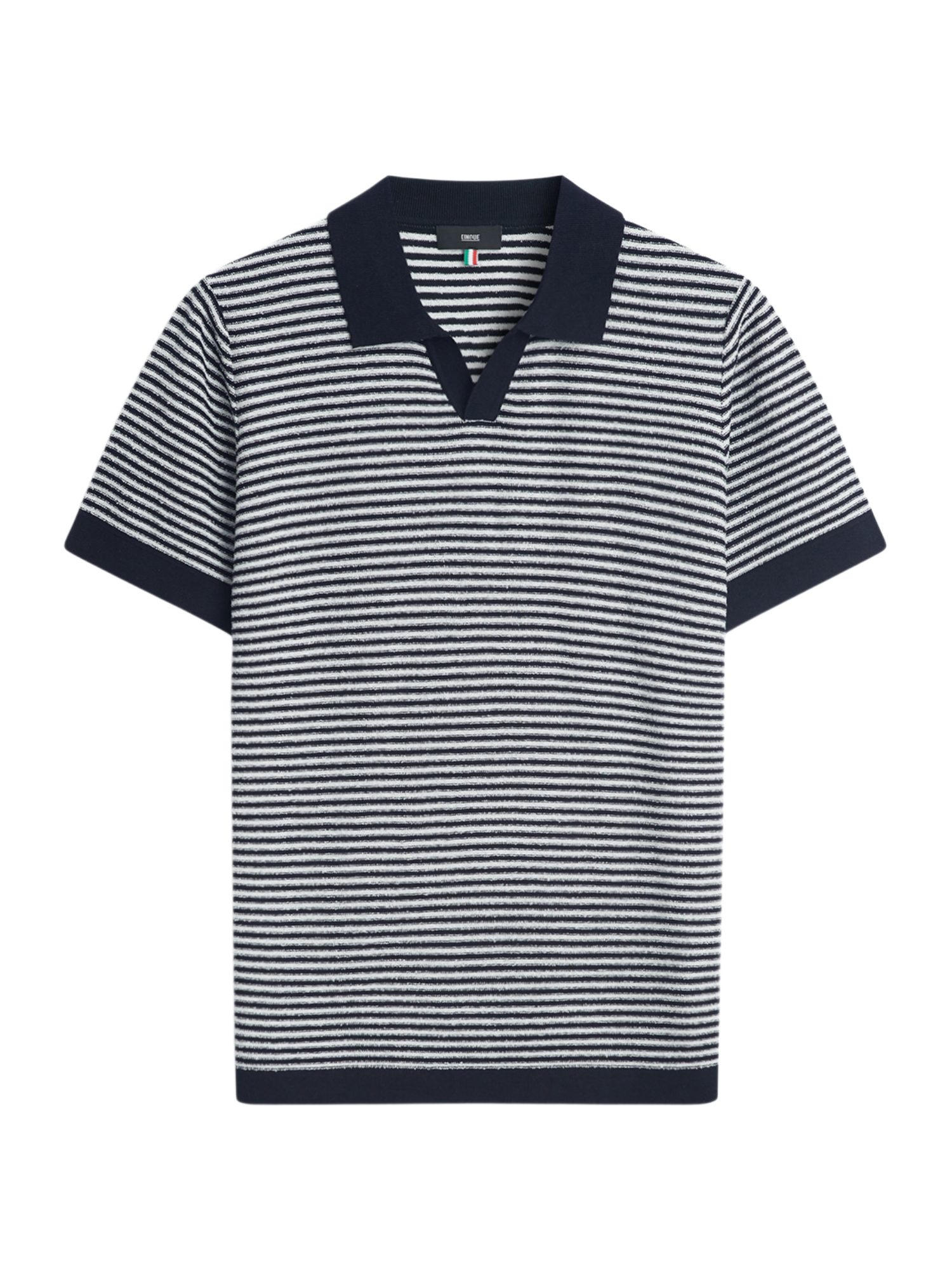 Cinque Poloshirt blau,Casual,Baumwolle,Gestreift,Reverskragen,Kurz,Regular Fit