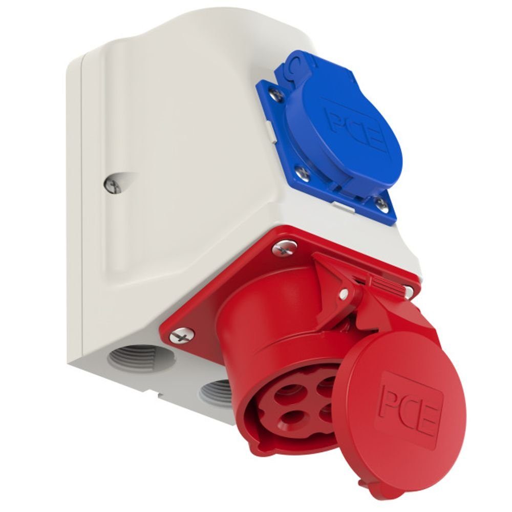 PCE PCE CEE-Wandsteckdosenkombinationen 32A IP44 5P Elektro-Kabel, COMBO-Dose 32A 5p 6h IP44