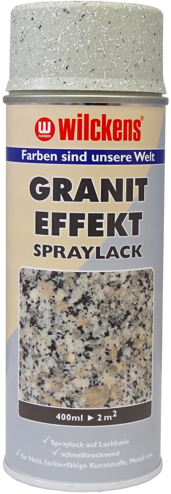 Wilckens Spray Dekorationslack hellgrau Farben Effekt Sprühfarbe, Granit