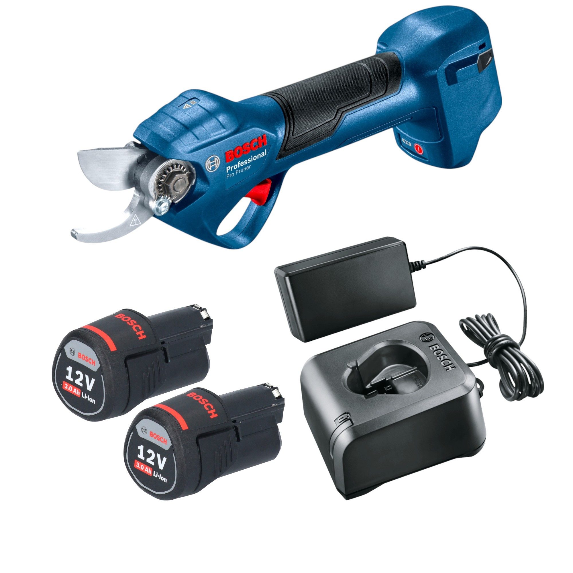 Bosch Professional Akku-Astschere Pro Pruner Professional 12 V (06019K1021) + 2x Akku 3,0 Ah