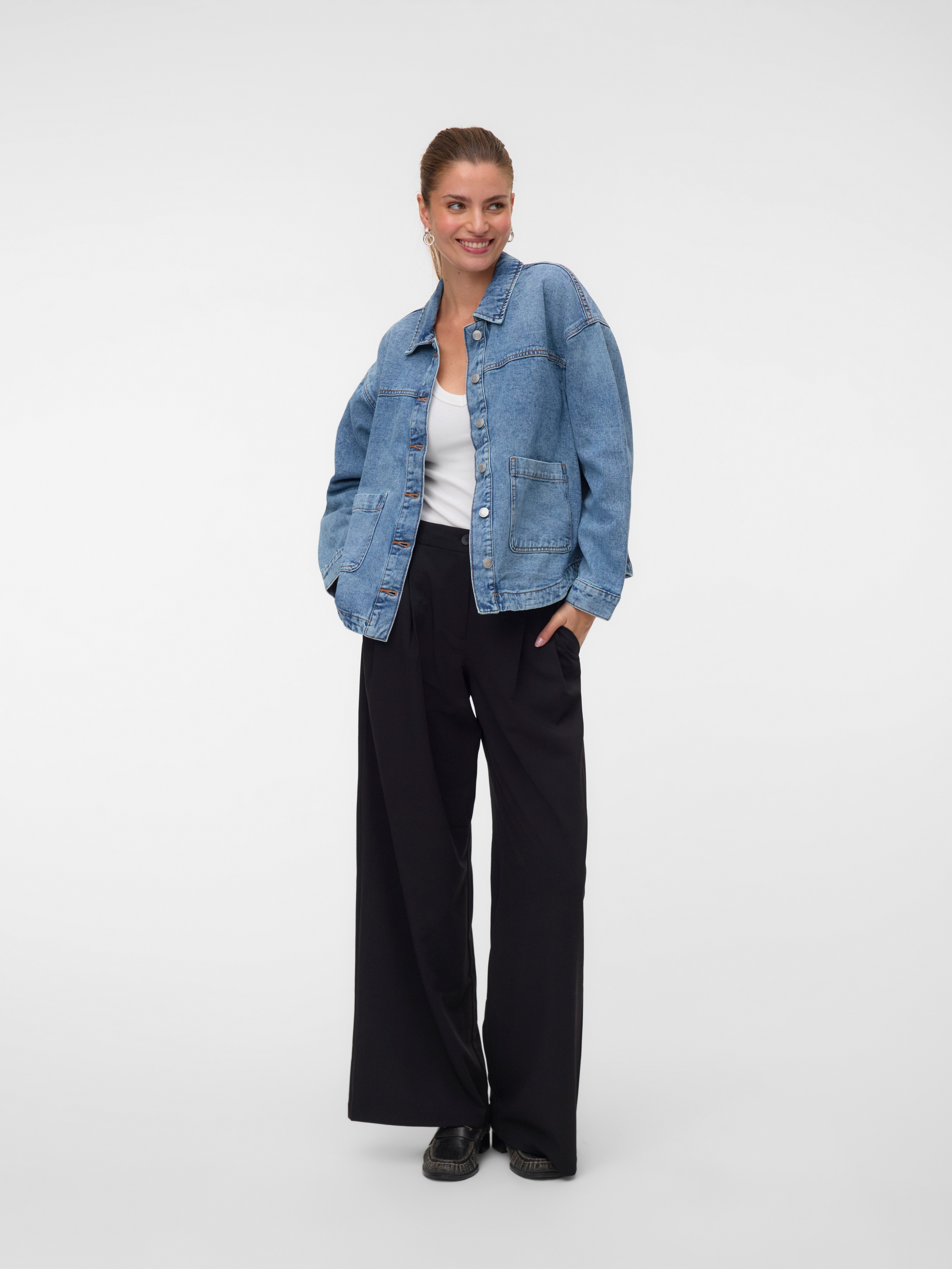 Vero Moda Jeansjacke VMJAMIE LS DENIM SHACKET MIX NOOS Baumwollmischung