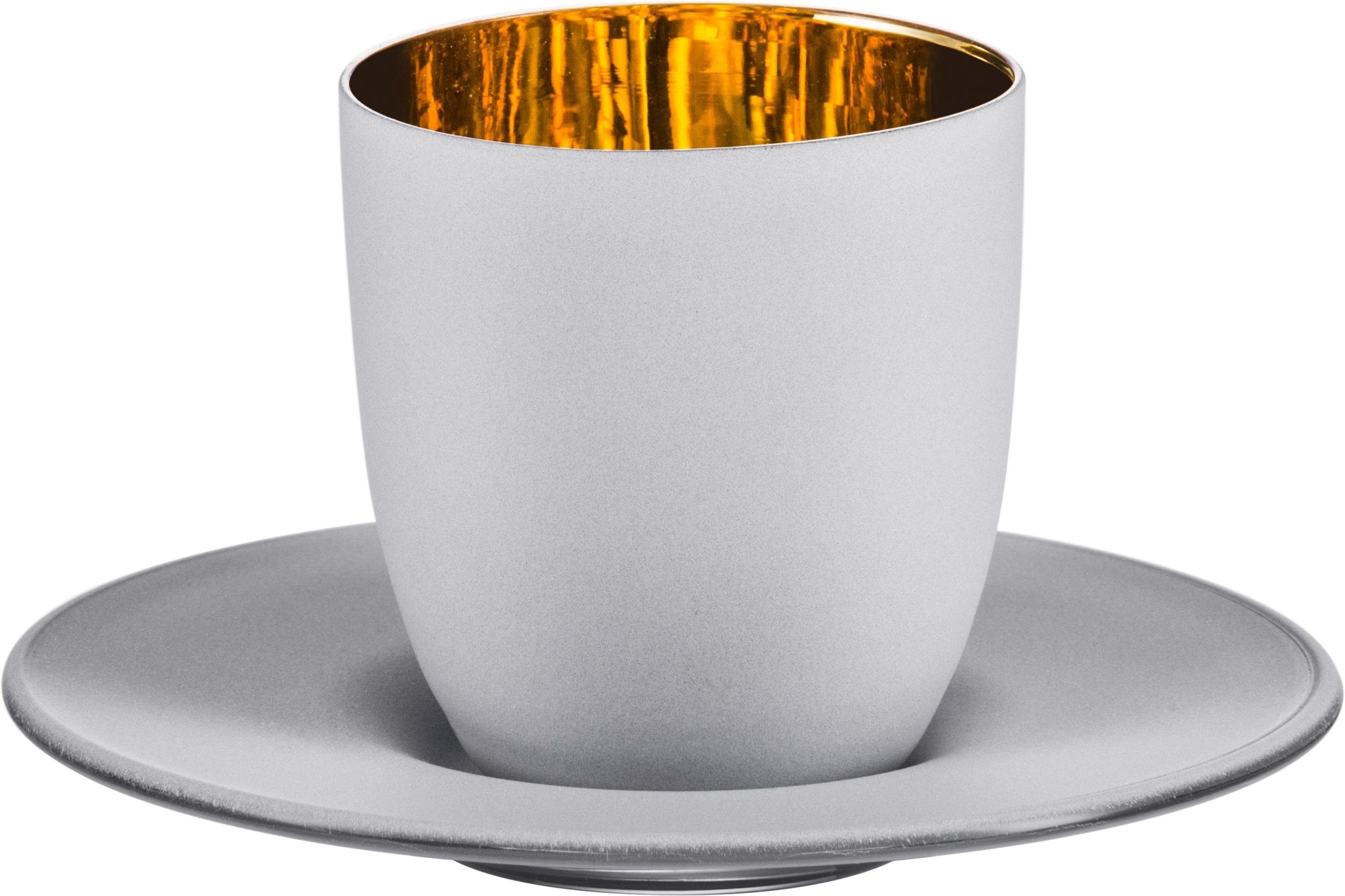 Eisch Espressoglas Cosmo gold, Kristallglas, Echtgold, handgefertigt, bleifrei, 100 ml, 2-teilig, Made in Germany