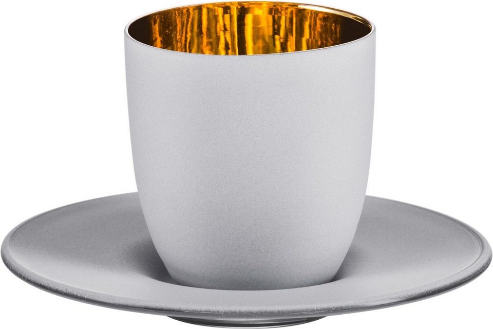 Eisch Espressoglas Cosmo gold, Kristallglas, Echtgold, handgefertigt,  bleifrei, 100 ml, 2-teilig, Made in Germany, Handwäsche wird empfohlen