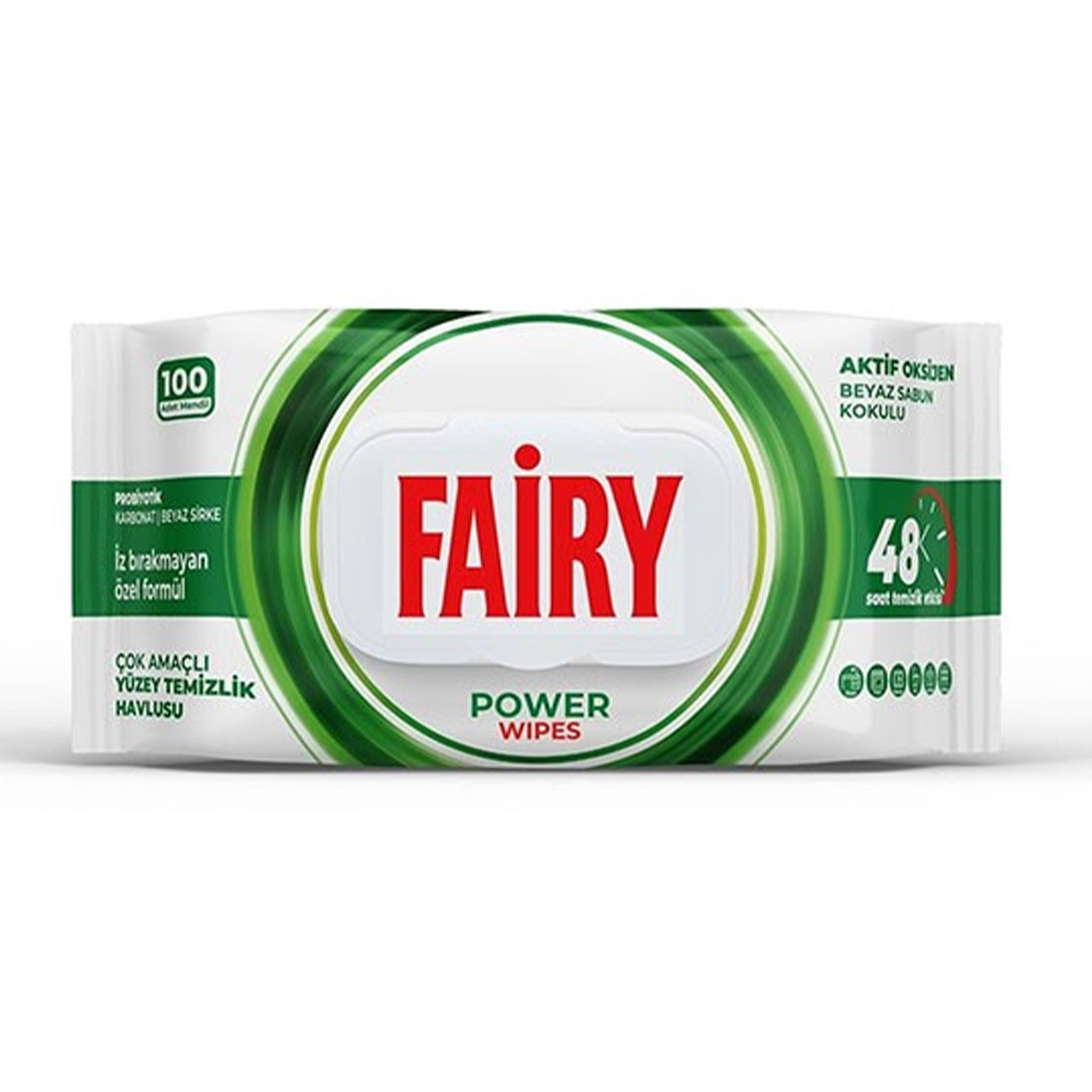 KomfortHome Fairy Power Wipes 100 Stück Universal Küche Bad Oberflächen Reinigungstücher (Fettlöser Schnell Praktisch Abwaschbar Vielseitig Sauber)