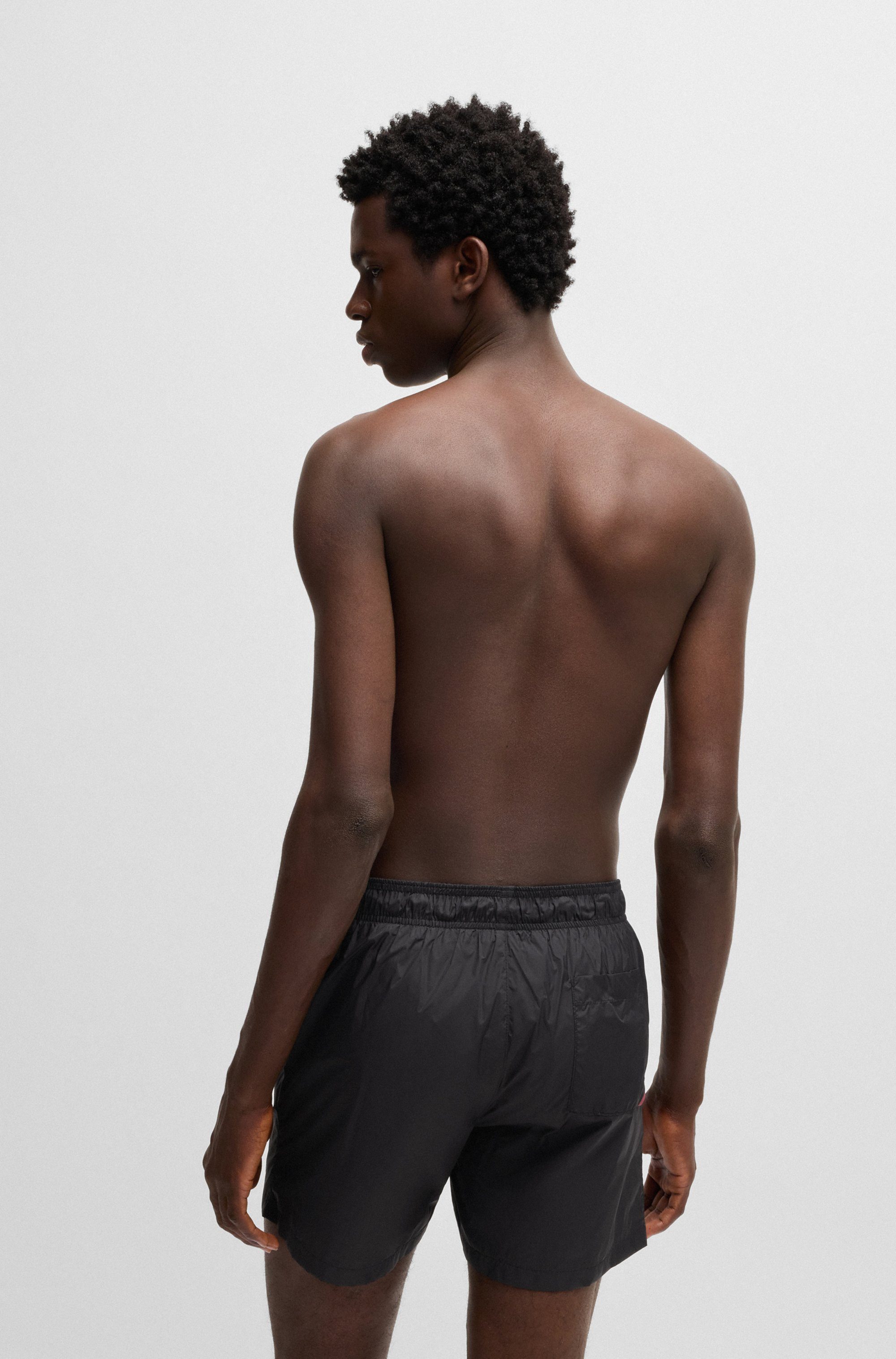 HUGO Badehose Haiti mit Markenschriftzug auf der Kordel