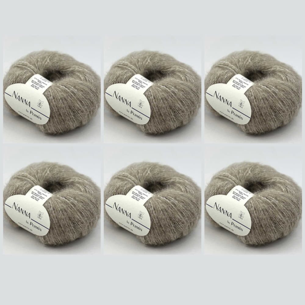 Permin 6x Nanna by Permin – Garn naturfarbig (Alpaka, Baumwolle, Merino) Häkelwolle, (embroidery kit by Marussia, 1-St., Hochwertiges Garn zum Stricken und Häkeln), Hochwertiges Garn zum Stricken und Häkeln