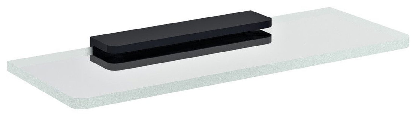Sapho Ablageregal Glasablage 300mm, Schwarz/Klarglas, Sapho-MY009B-12-SET