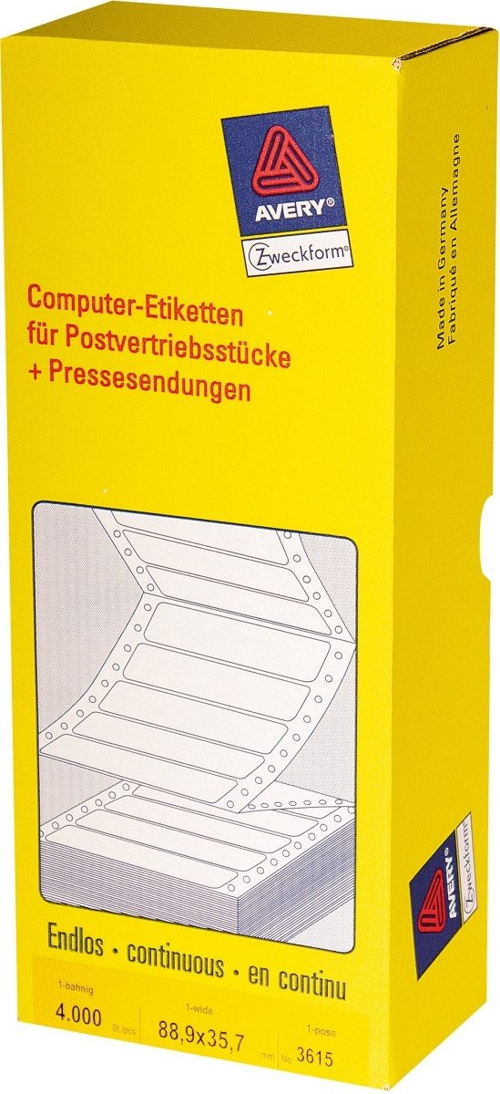 Avery Zweckform Etikettenrolle Universal-Etiketten 88,9x35,7 mm 4000 Etiketten weiß
