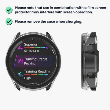 kwmobile Smartwatch-Hülle 2x Hülle für Garmin Forerunner 965, Fullbody Fitnesstracker Glas Cover Case Schutzhülle Set