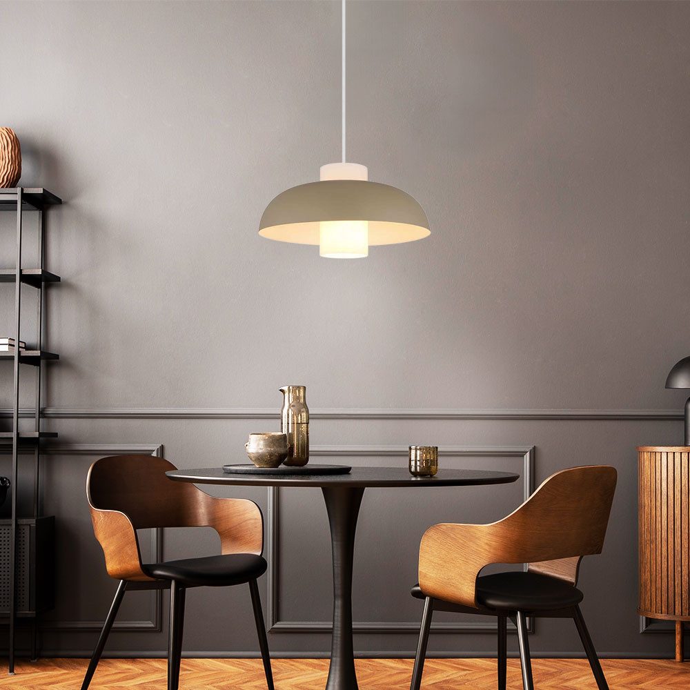 GLOBO LIGHTING LED-Hängeleuchte, Leuchtmittel inklusive, Warmweiß, Pendellampe Hängelampe Esstischlampe beige LED Wohnzimmerlampe 120cm