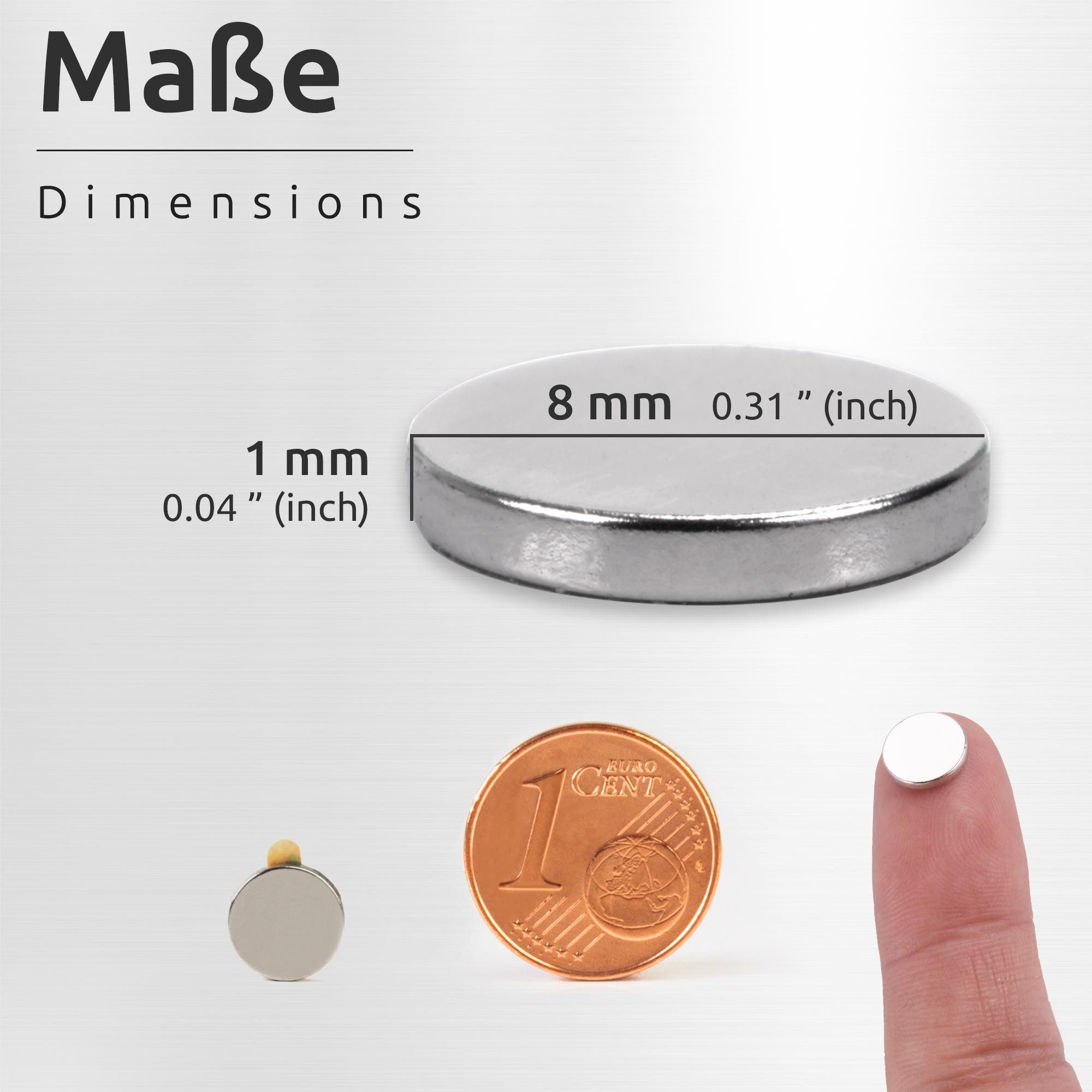 ECENCE Magnet Neodym Klebe-Magnete 50x selbstklebend Magnet rund (50-St) – Bild 3 von 5
