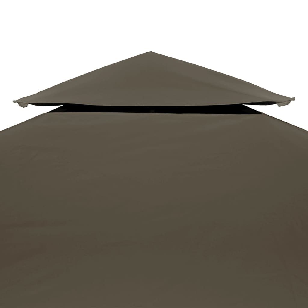 vidaXL Pavillon-Ersatzdach Pavillon-Dachplane mit Kaminabzug 310 g/m² 3x3 m Taupe, 300 x 300 cm