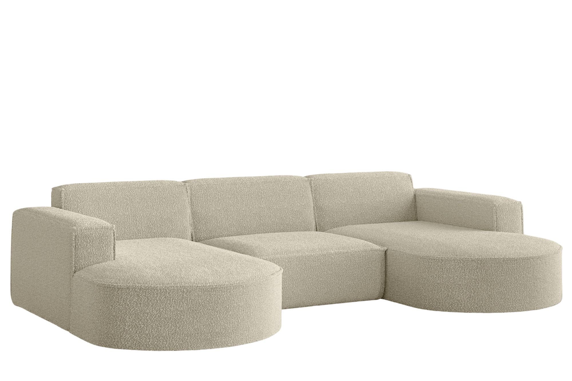 Kaiser Möbel Ecksofa Ecksofa Designer, Sofa U Form MODENA Stoff Loop