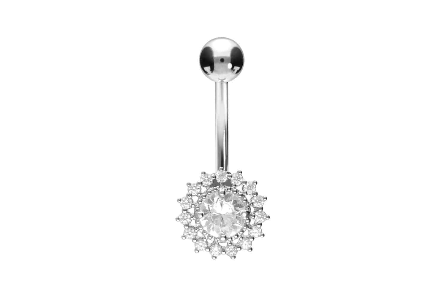 Bauchnabelpiercing Chirurgenstahl Bananabell KRISTALLBLUME