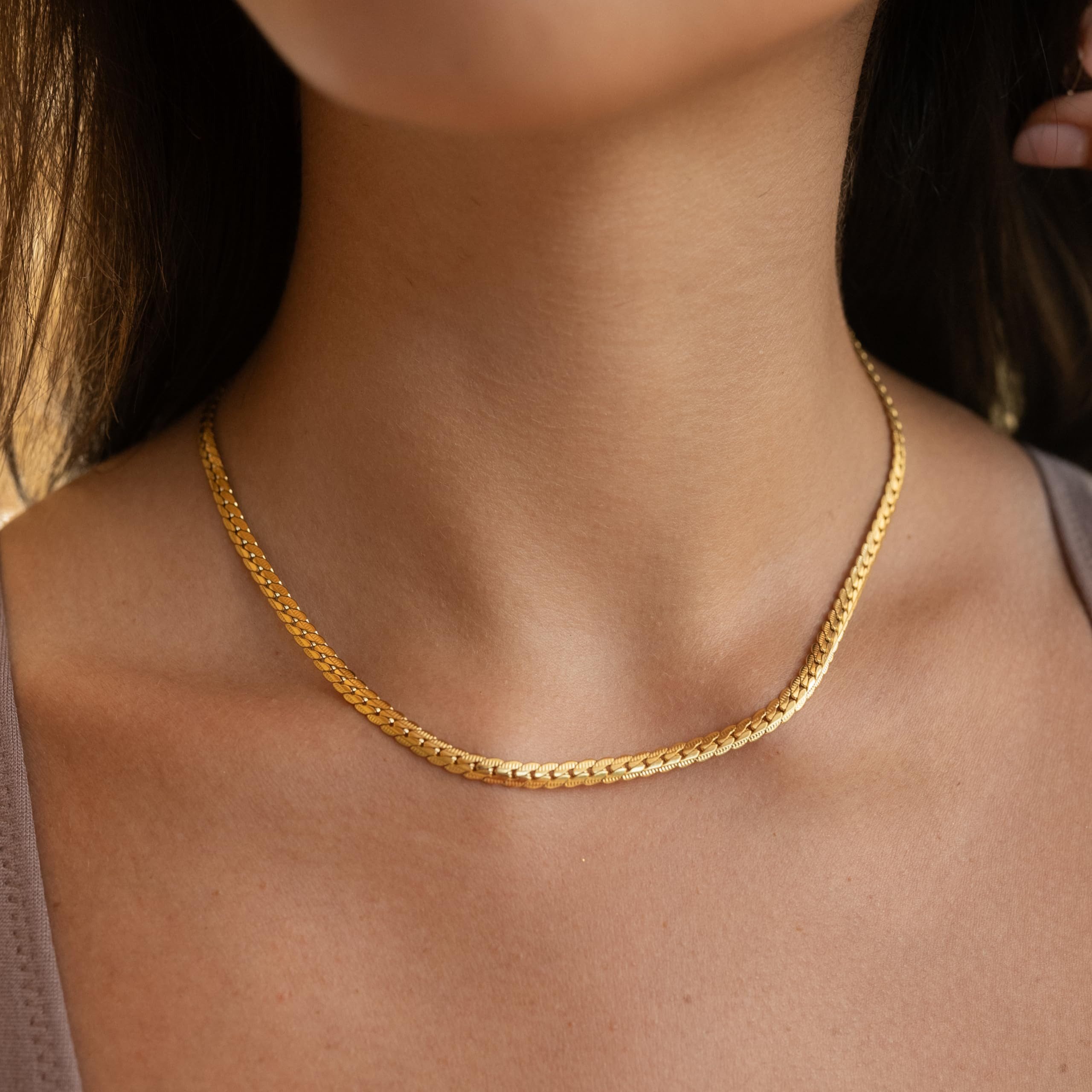 Made by Nami Schlangenkette Gold Boho Schmuck für Damen aus Edelstahl, 40 + günstig online kaufen