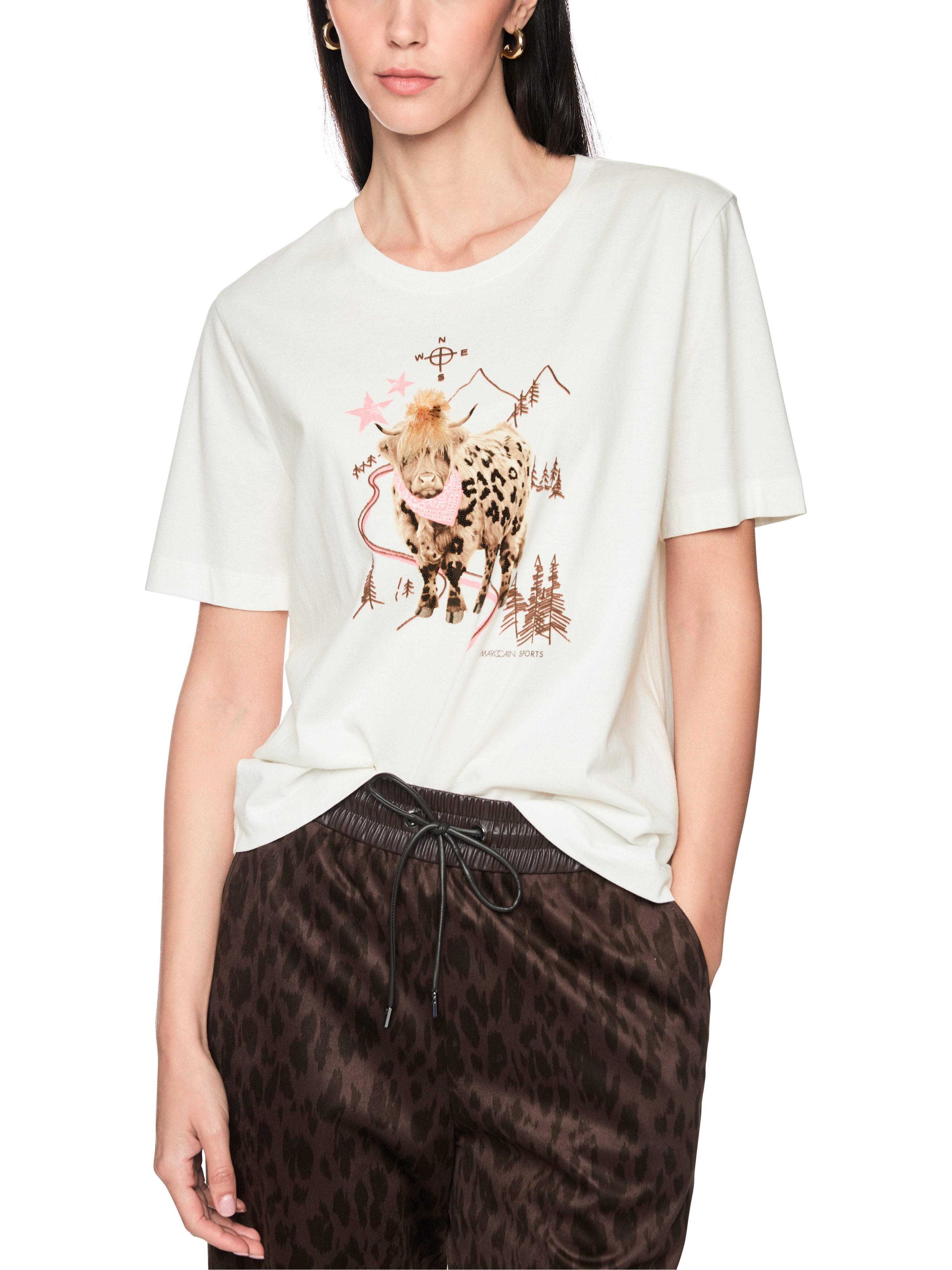 Marc Cain T-Shirt Winter Wilds Premium Damenmode mit Print
