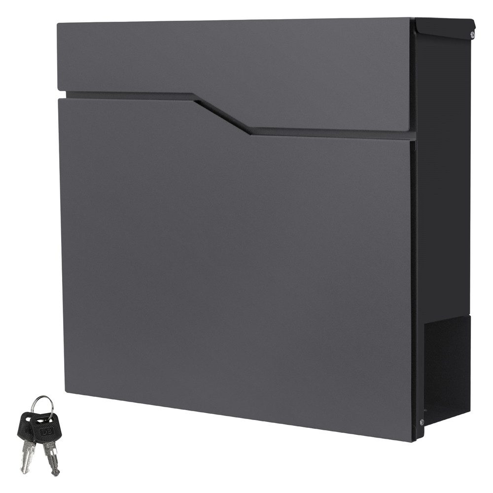 ML-DESIGN Briefkasten Postkasten mit Zeitungsfach, abschließbar 2 Schlüssel, Wandmontage, Mailbox Wandbriefkasten mit Zeitungsrolle für Wandmontage