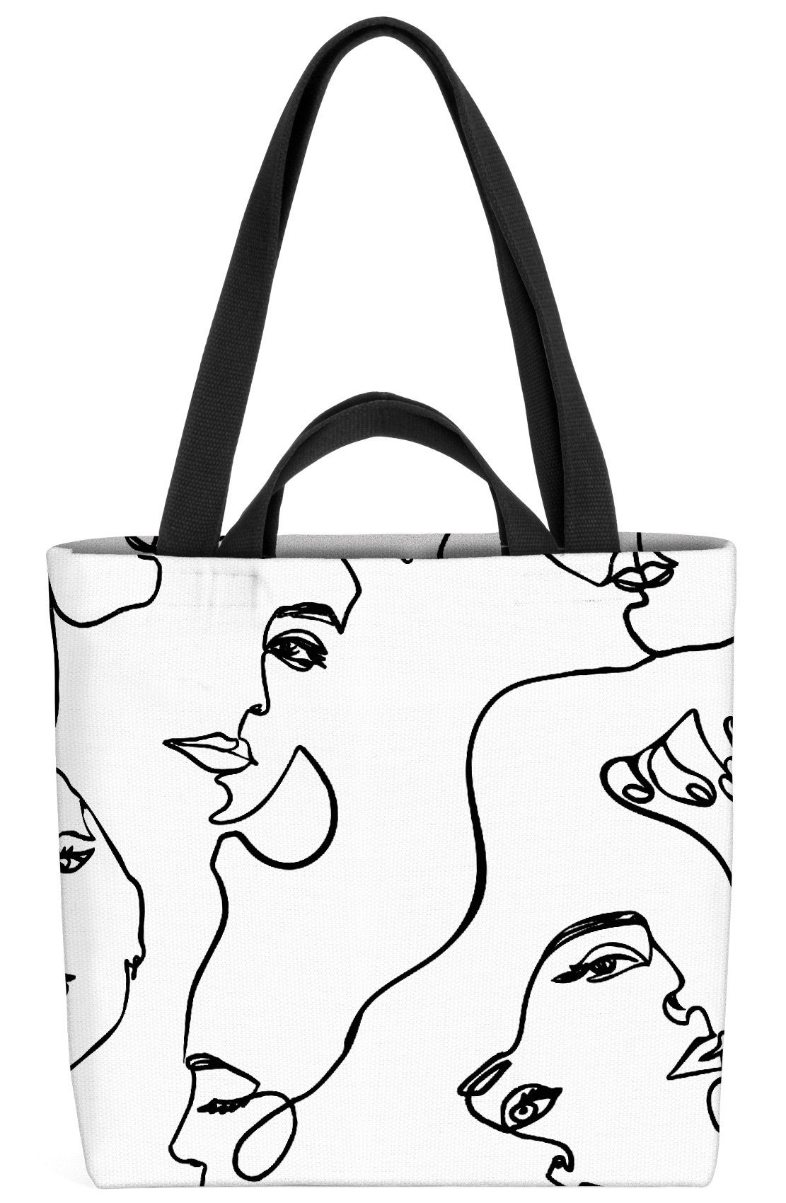 VOID Henkeltasche (1-tlg), Face Art Gesichter Kunst Zeichnung Museum Dali Kunst abstralt Küssen