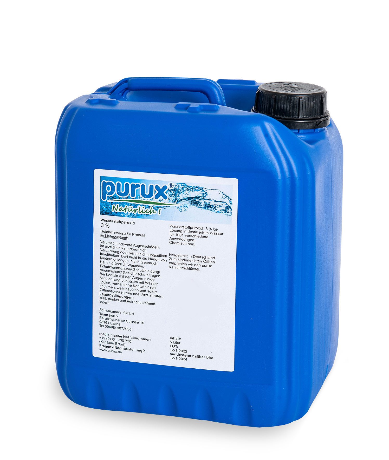 Wasserstoffperoxid, H2O2 - 3% 5 Liter laborgeprüft Flüssigreiniger