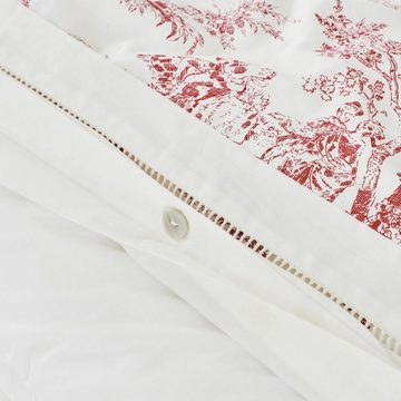 Bettwäsche Bettwäsche Toile rouge weiß/rot, Mirabeau, 100% Baumwolle