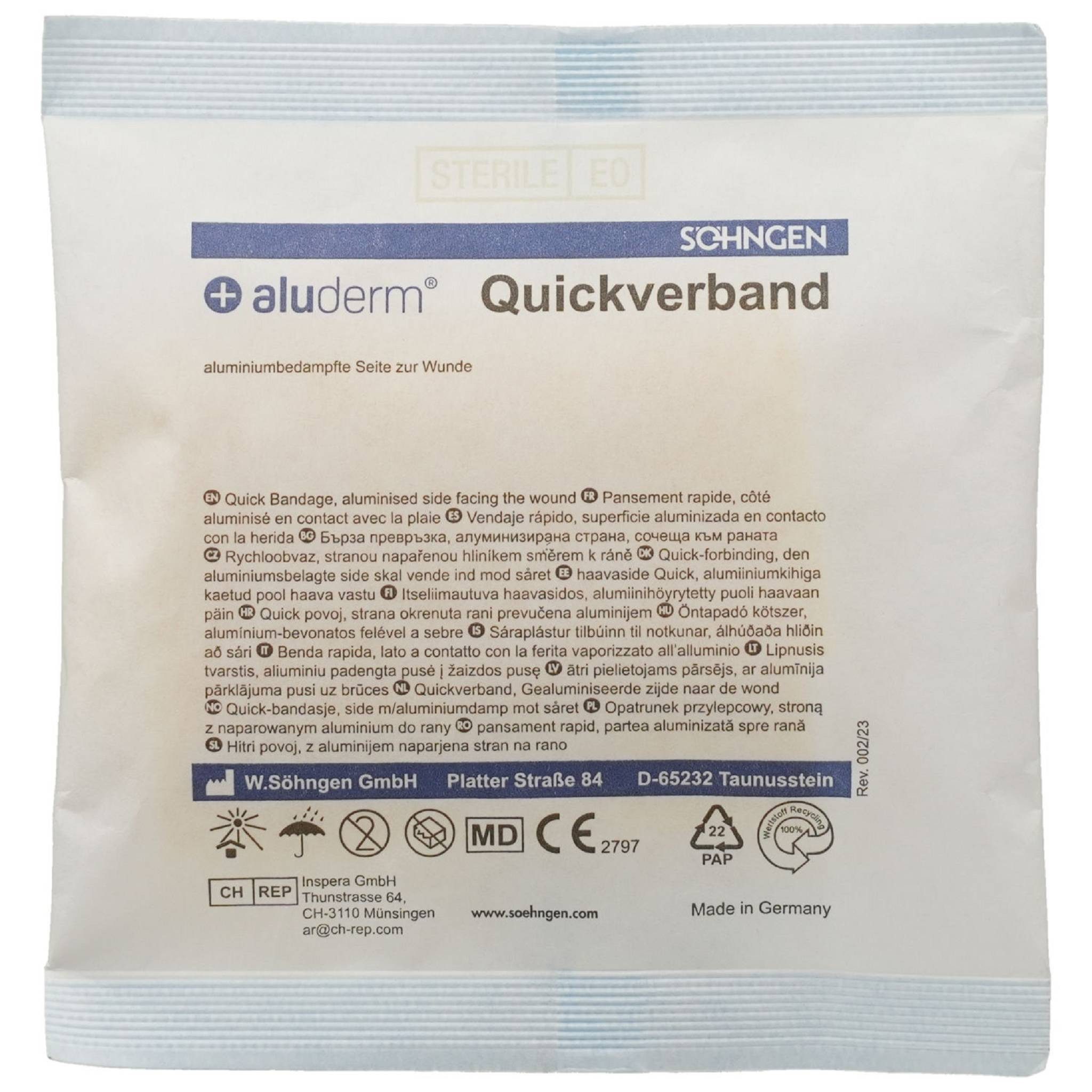 W.Söhngen GmbH KFZ-Verbandkasten ALUDERM Quickverband groß 1 Stück