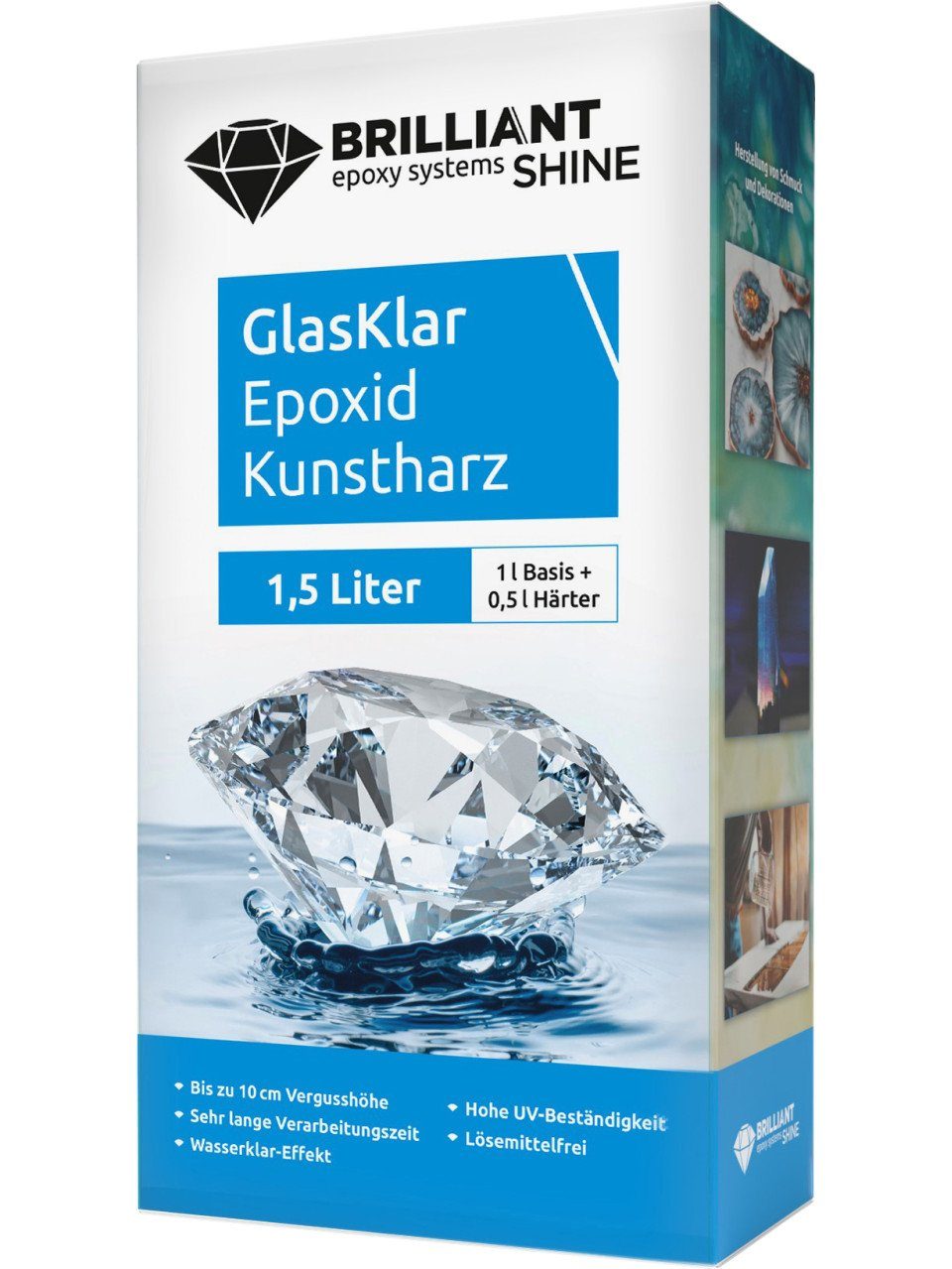 BrilliantShine Bastelnaturmaterial Brilliant Shine Epoxid Kunstharz Glasklar