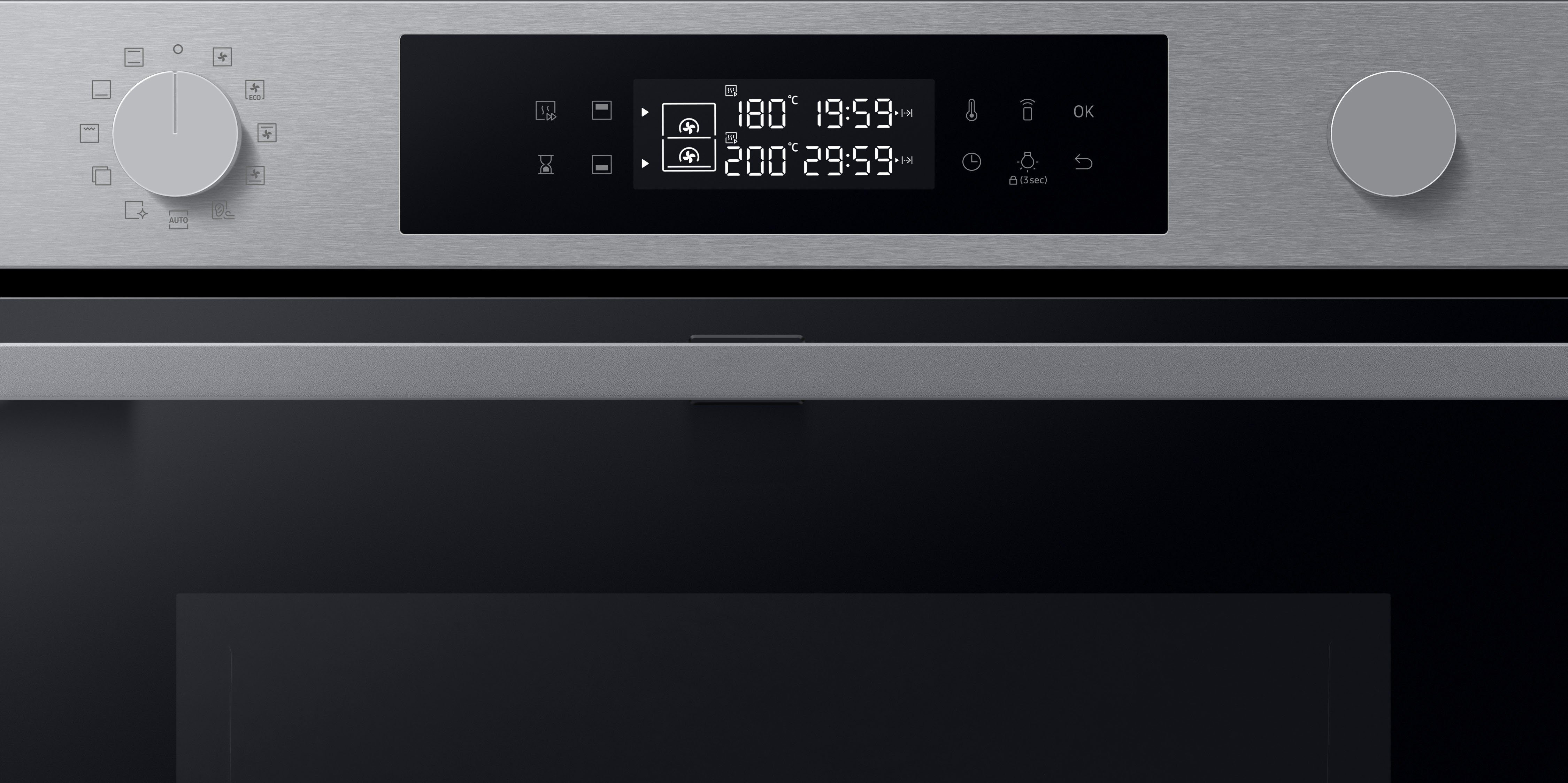 Samsung Pyrolyse Backofen NV7B4530ZAS, Pyrolyse-Selbstreinigung, Flex Maximale Zwei – Ein Flexibilität. Dual Ofen. Cook Garräume