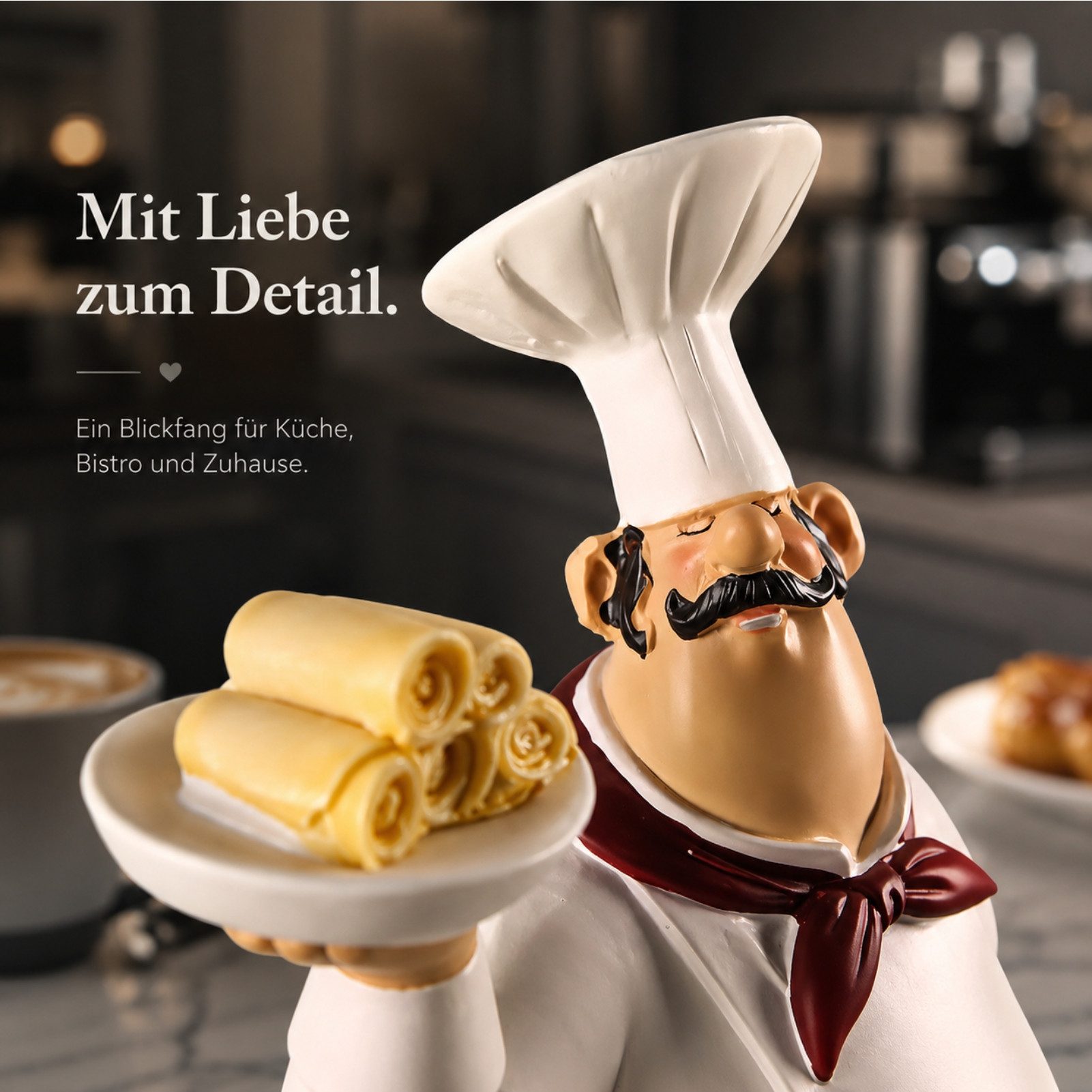 Jumpeak Weinregal Kreativer Koch Dreirad Weinregal,Harz,Wohnaccessoire,Tischdekoration, weinregal klein,zimmer deko,wein geschenk,küchen deko,koch und fahrrad