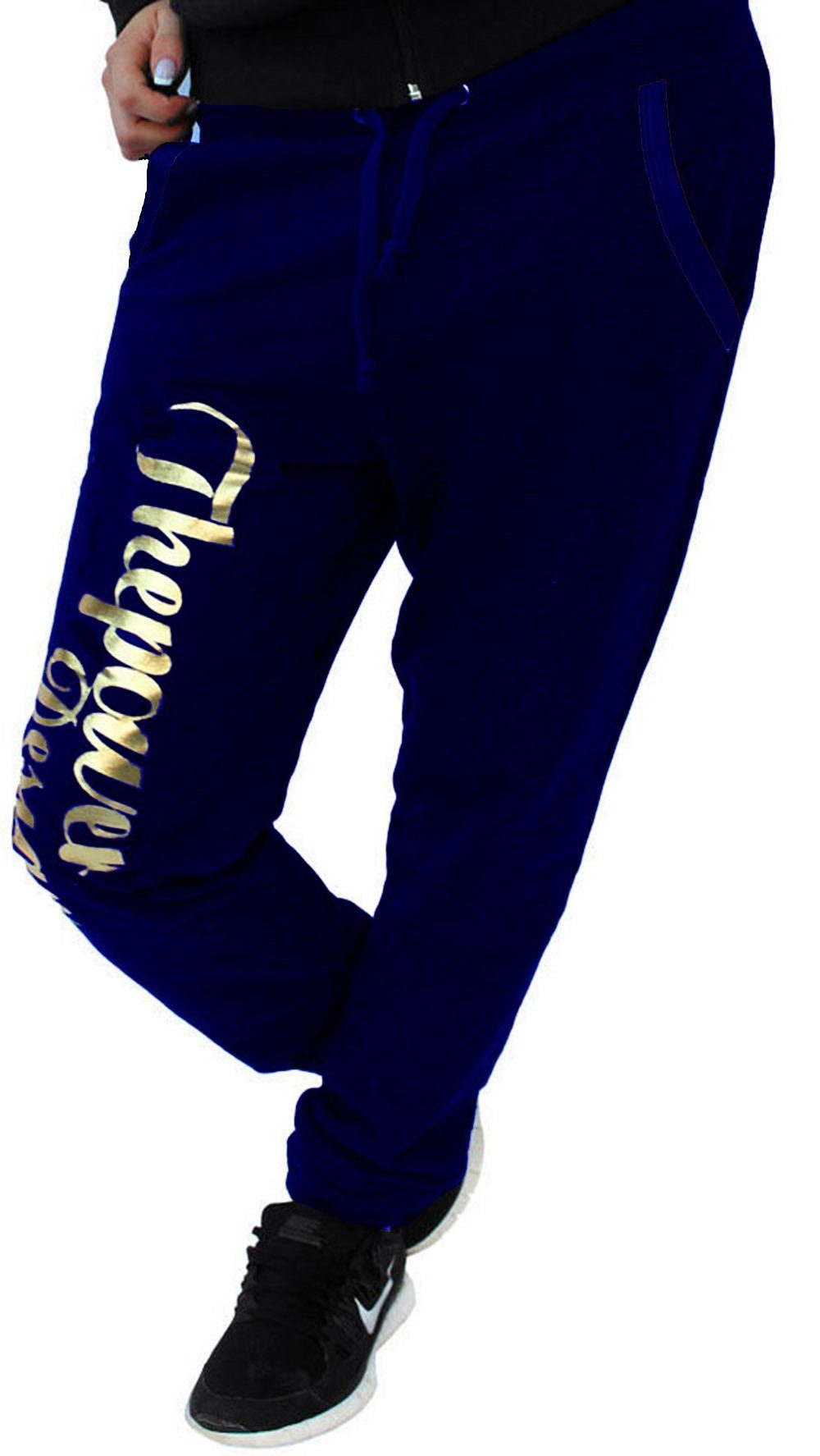 RMK Jogginghose Damen Trainingshose Fitnesshose Sporthose Sweatpants Camouflage und Unifarben H.516 Navy