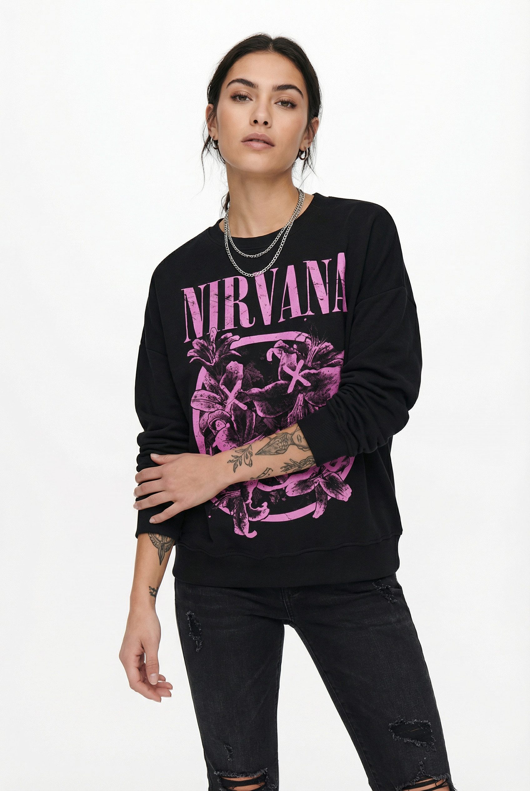 ONLY CARMAKOMA Sweatshirt CARHAVEN L/S O-NECK SWEAT LC JRS