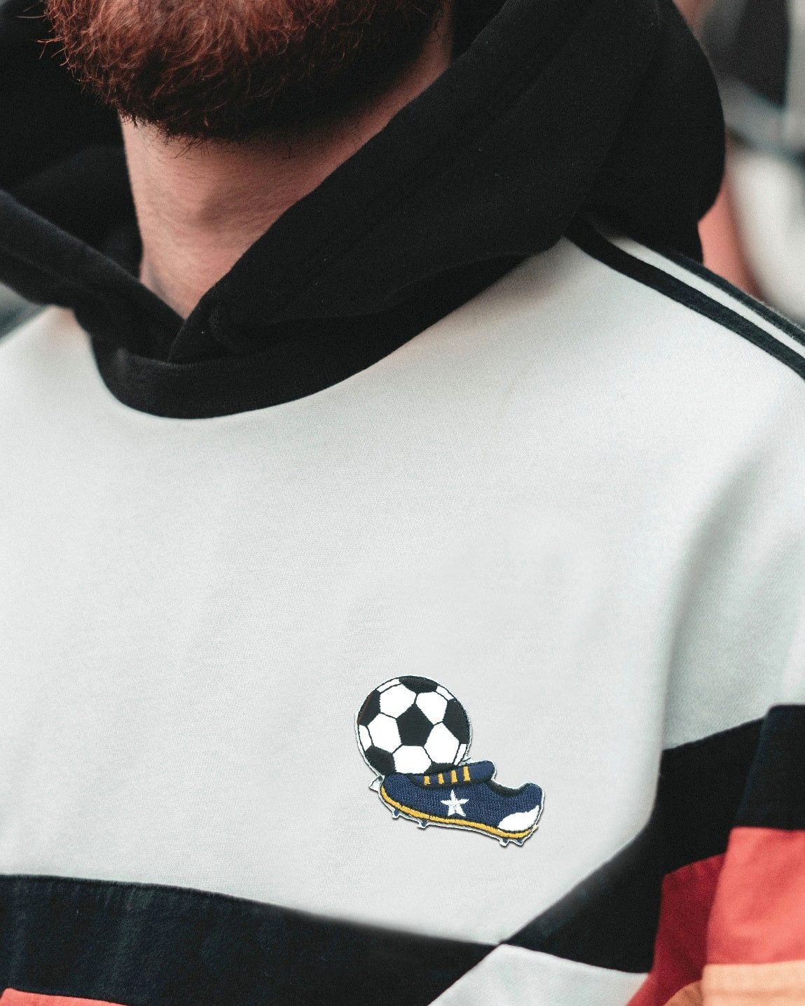 Catch the Patch Aufnäher Bügelbild, Aufbügler, Applikationen, Patches, Flicken, zum aufbügeln, Polyester, Fußball Fußballschuh Sport - Größe: 6 x 4,3 cm