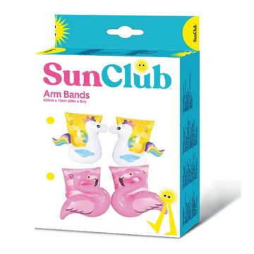 SunClub Schwimmflügel Schwimmhilfe Tierwelt (Einzelpack), Schwimmärmel 2-fach sortiert 23x15 cm für Kinder