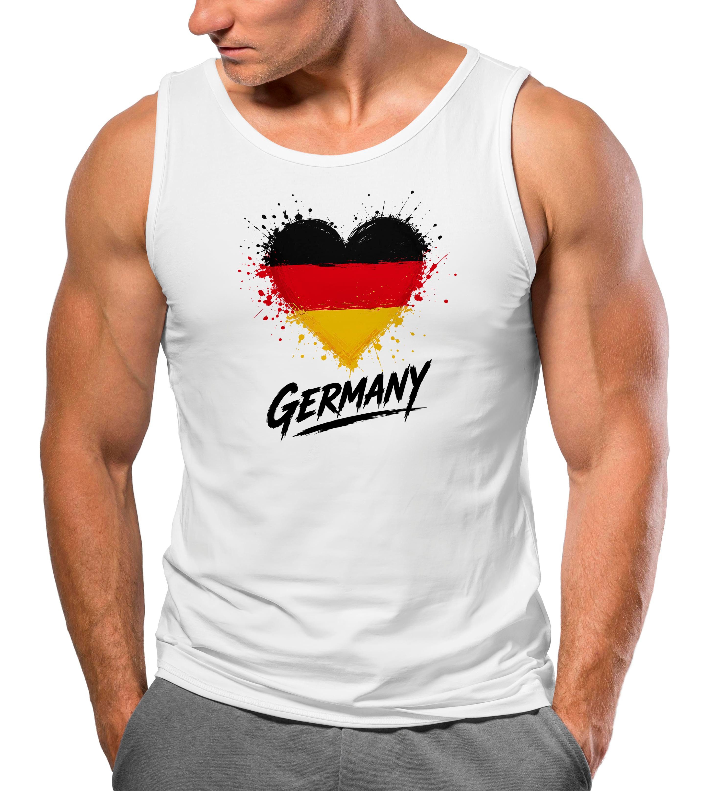 MoonWorks Tanktop Herren Tanktop WM Fußball - Design Herz - Weltmeisterschaft 2026 mit Print